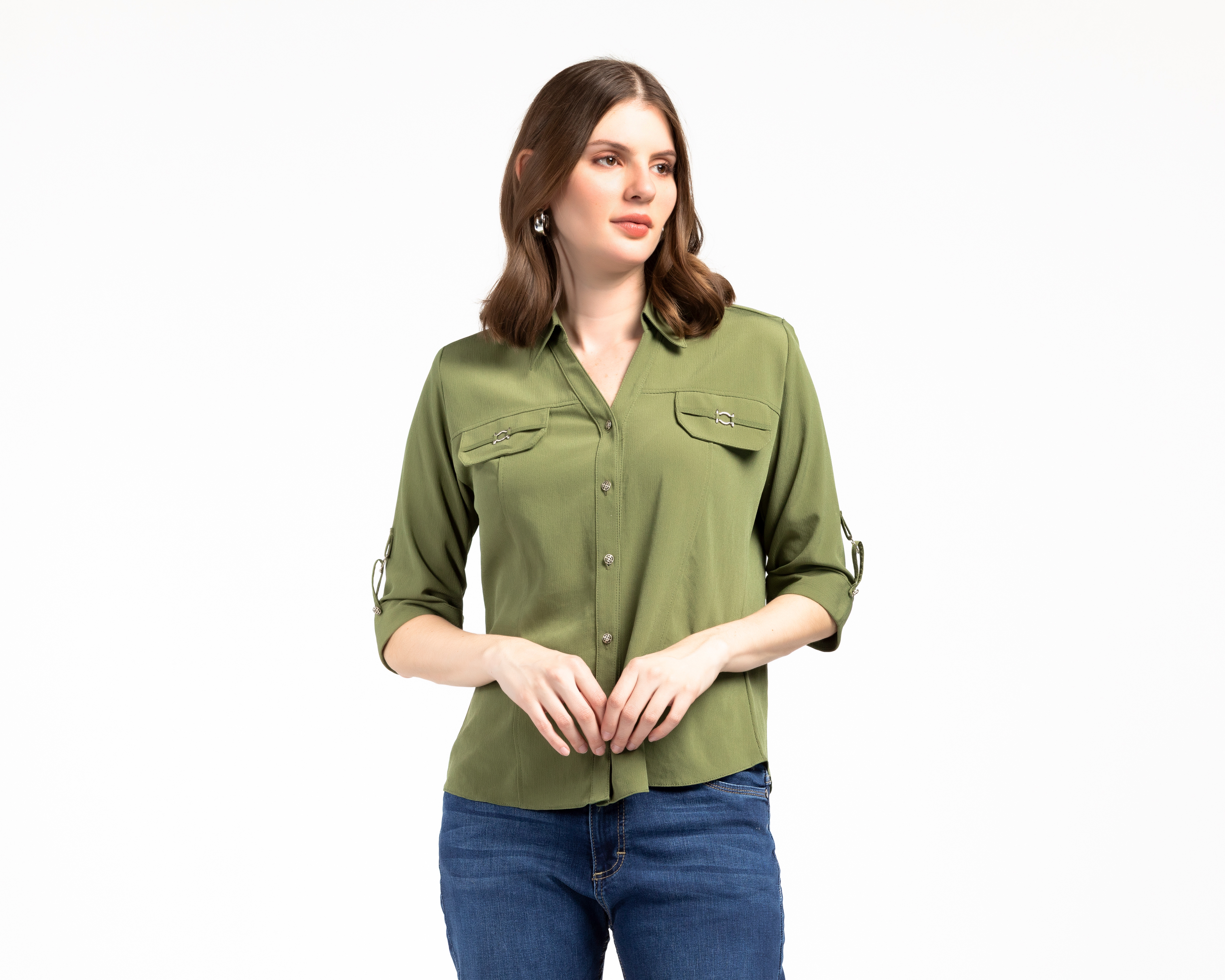 Foto 2 pulgar | Foto 1 | Blusa Verde Paloma para Mujer