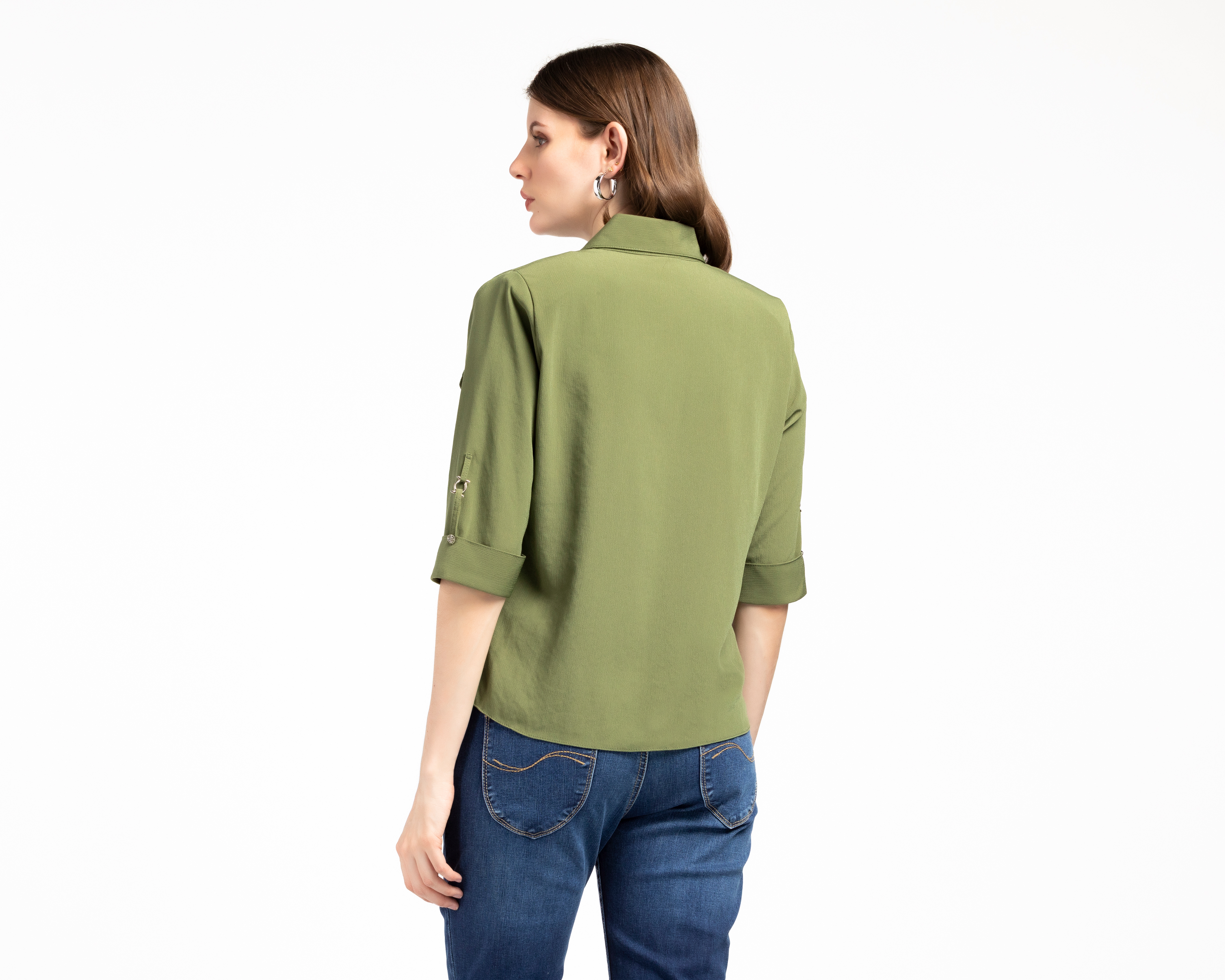 Foto 4 pulgar | Foto 3 | Blusa Verde Paloma para Mujer