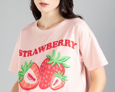 Foto 4 | Foto 4 | Playera Strona Print Fresas Juvenil