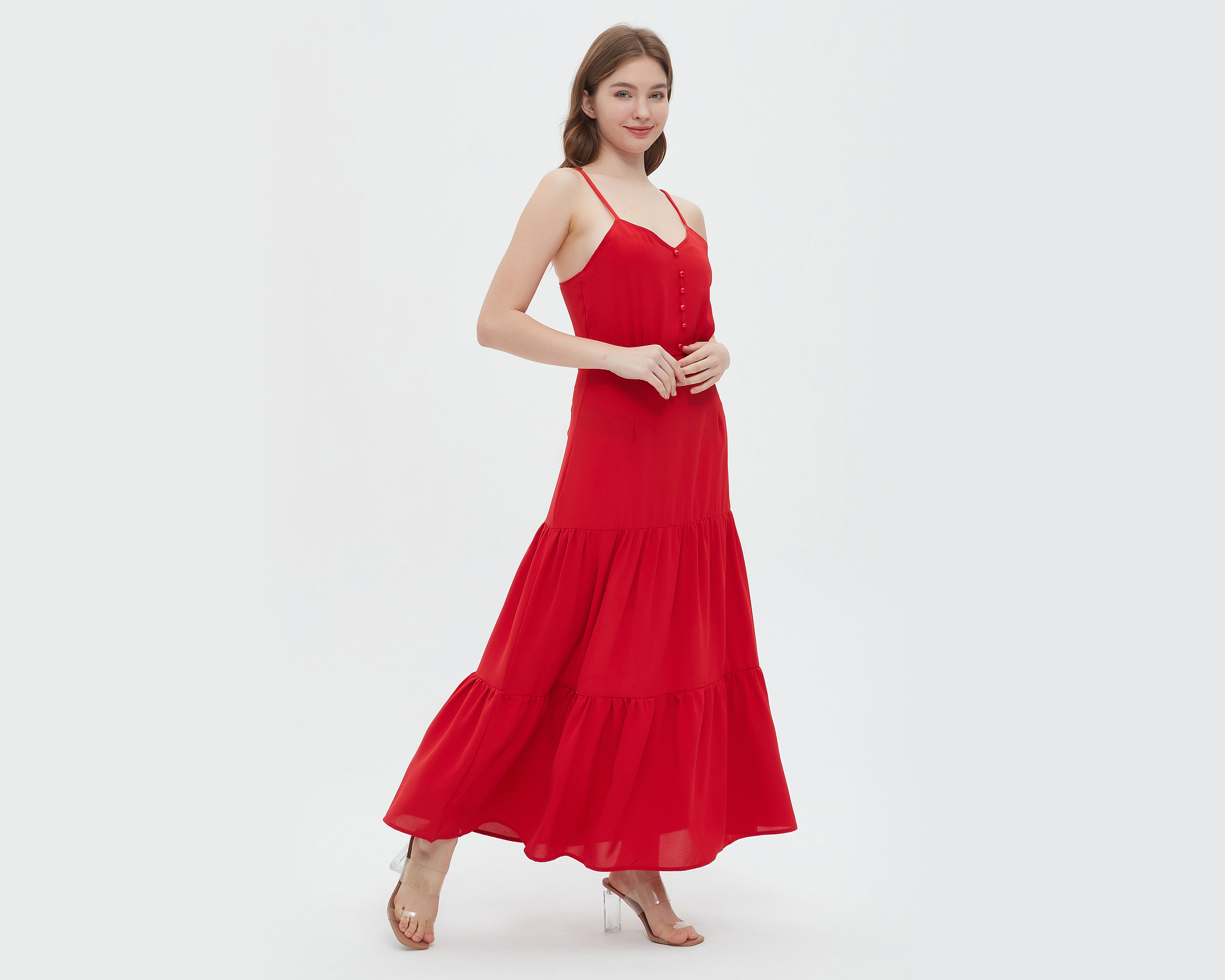 Foto 4 | Foto 4 | Vestido Sahara Casual de Tirantes Rojo