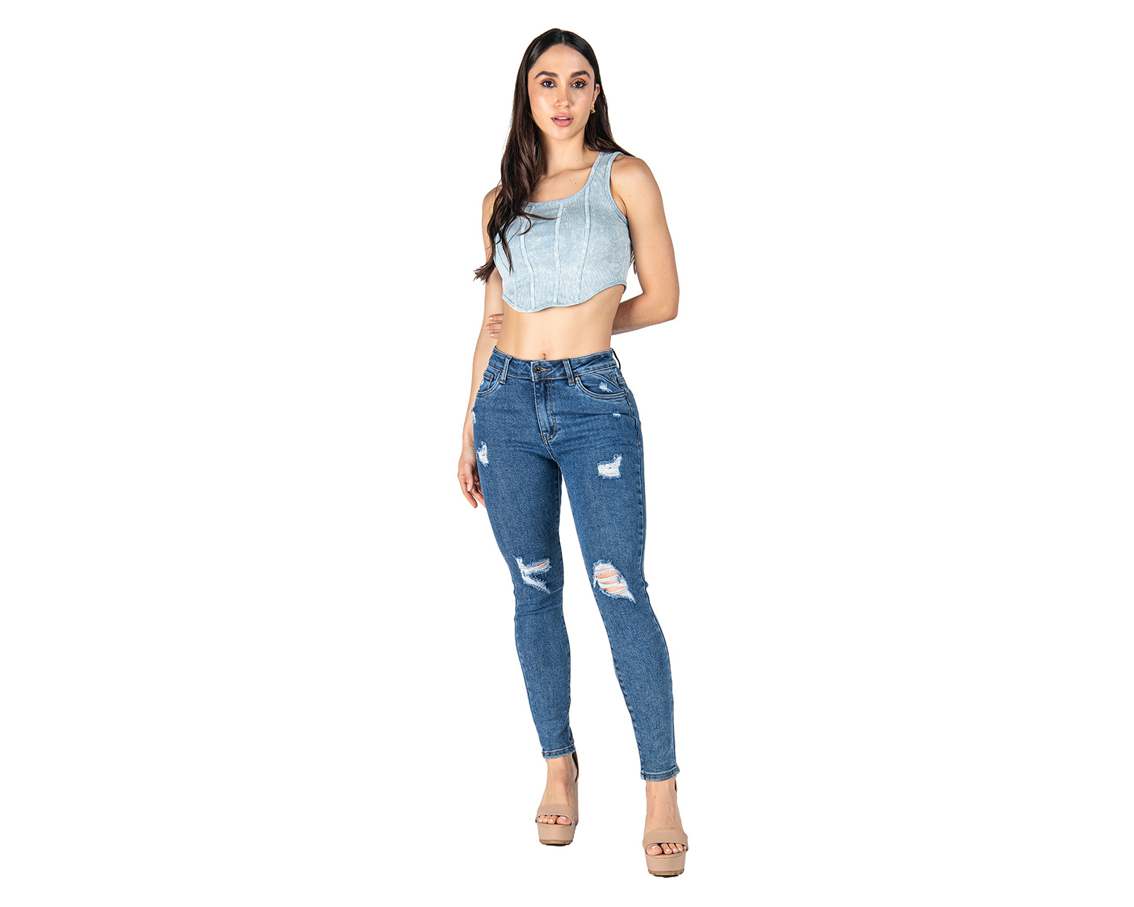Foto 3 pulgar | Foto 2 | Jeans Skinny Most Look para Mujer