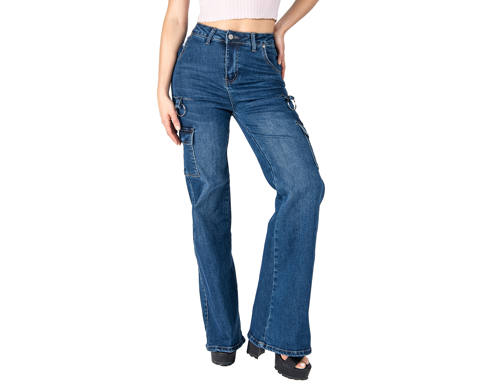 Foto 2 pulgar | Foto 1 | Jeans Wide Leg Most Look para Mujer