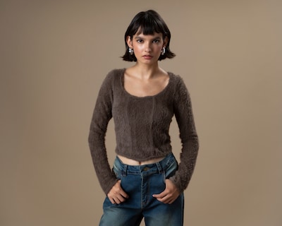 Foto 2 | Foto 2 | Crop Top Afelpado Strona para Mujer