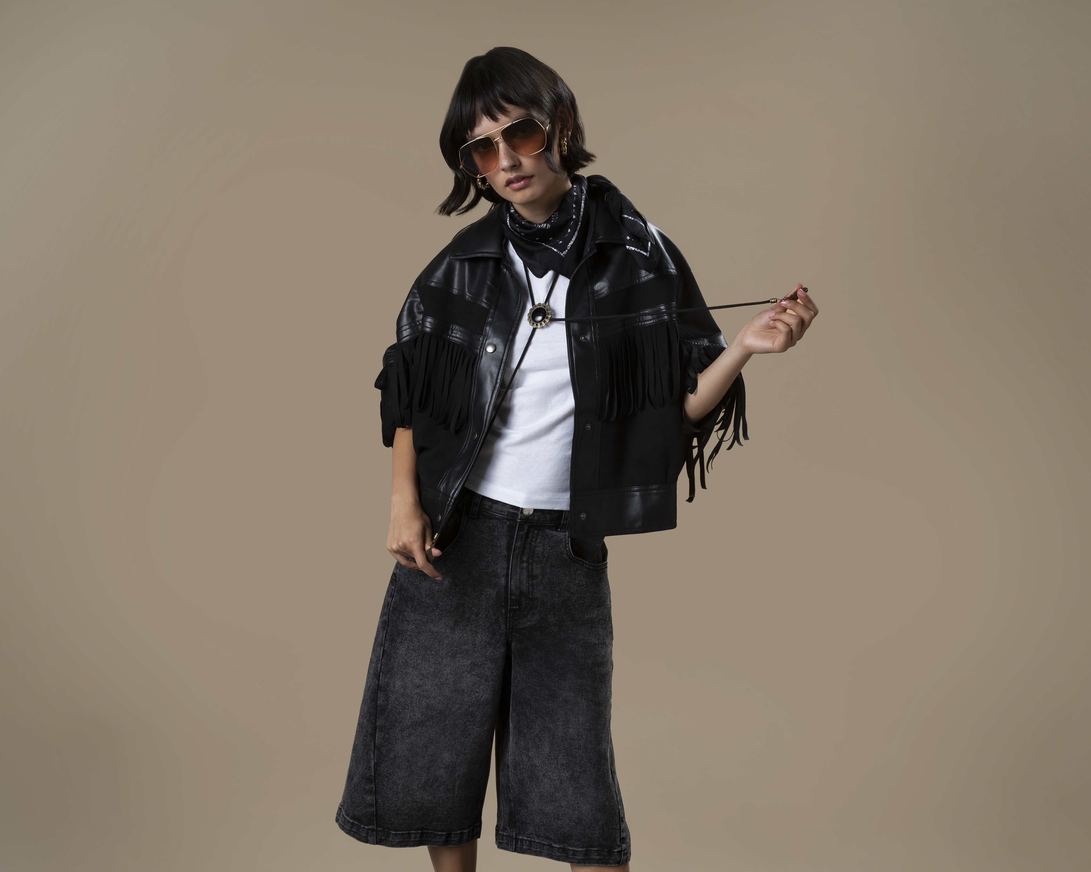 Chamarra con Flecos Strona para Mujer