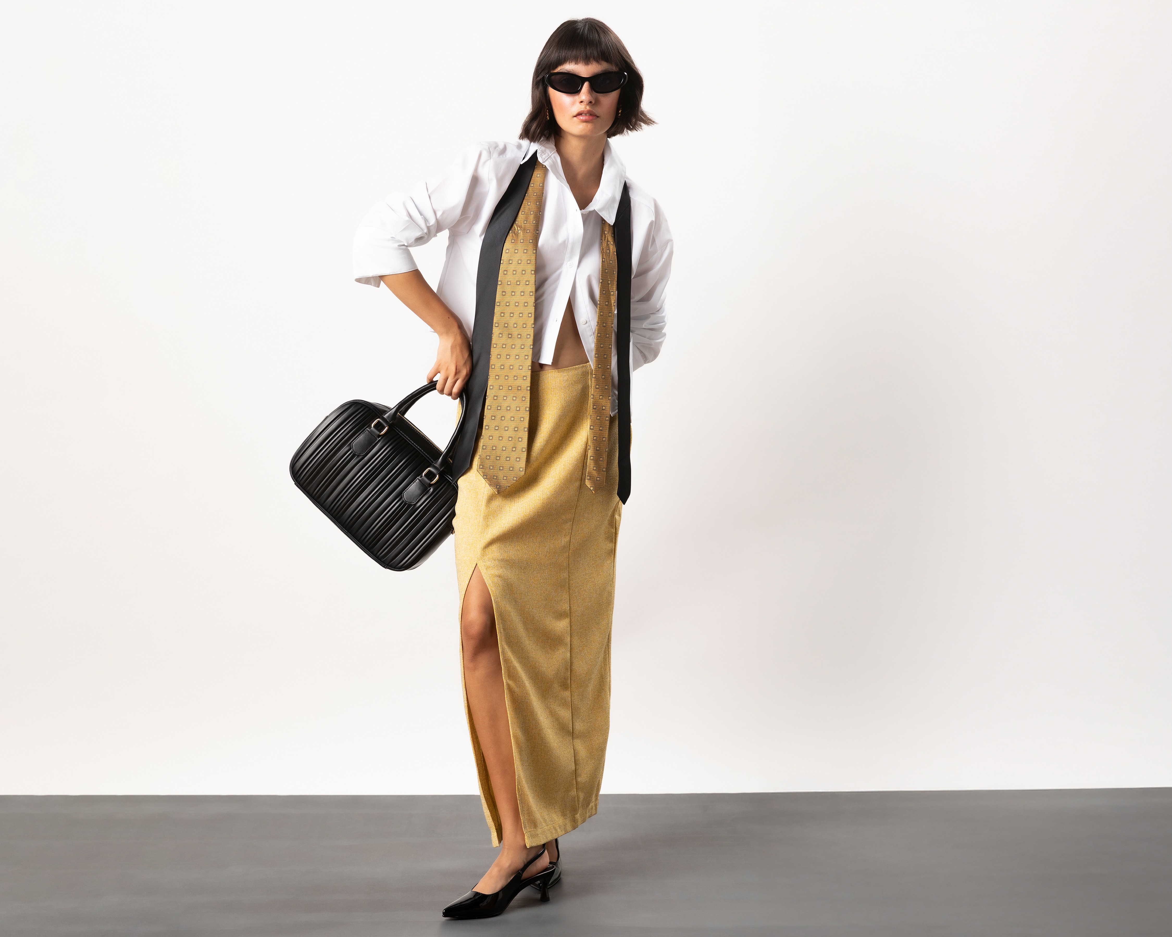 Falda Larga Strona Amarillo para Mujer