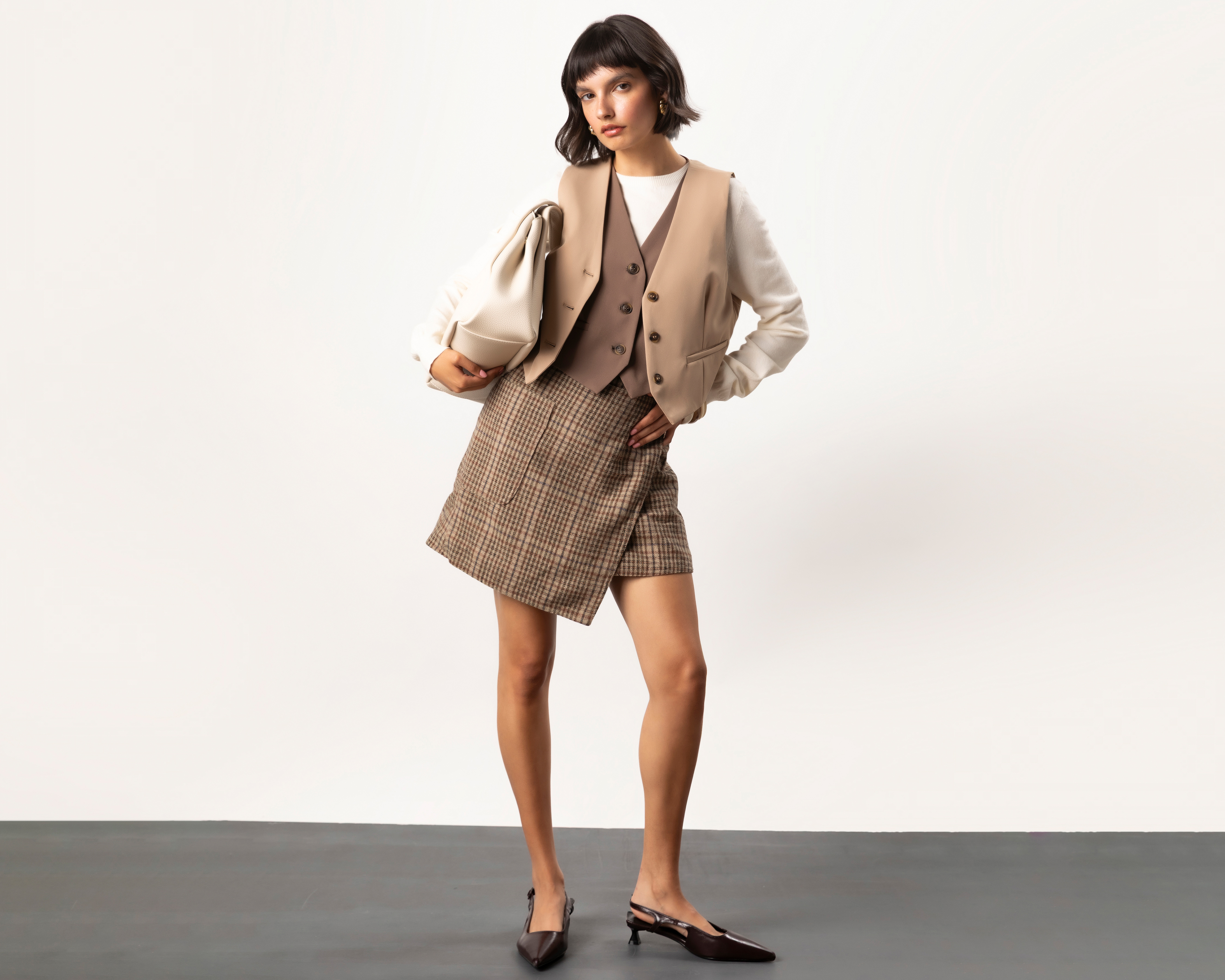 Falda Mini Strona a Cuadros para Mujer