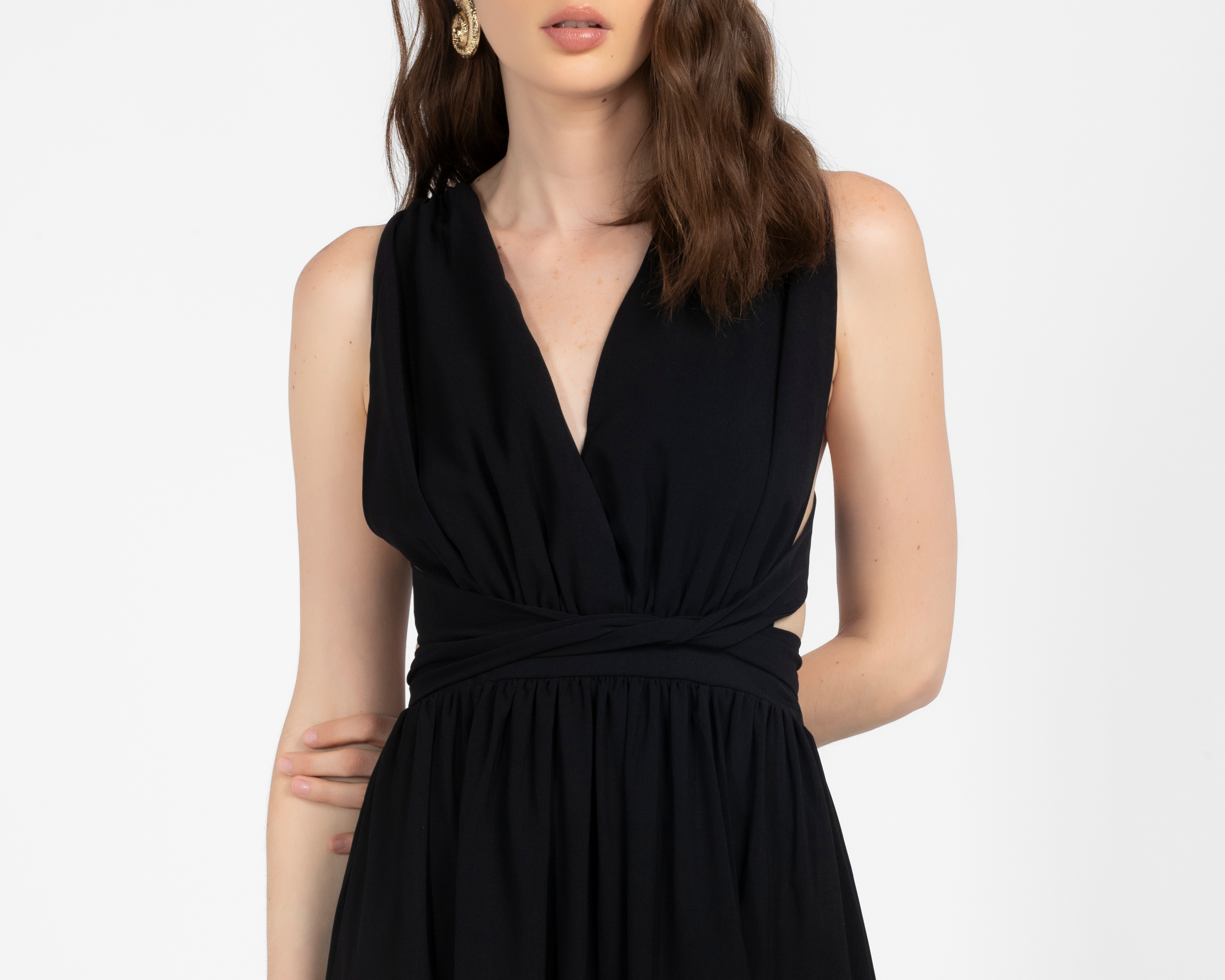Foto 4 | Foto 4 | Vestido Sahara Casual Negro con Escote en V para Mujer