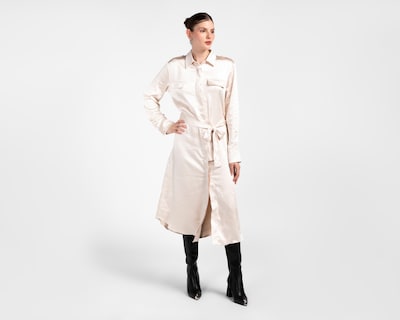 Foto 1 | Foto 1 | Vestido Casual Jennifer Lopez Beige Manga Larga con Lazo para Mujer