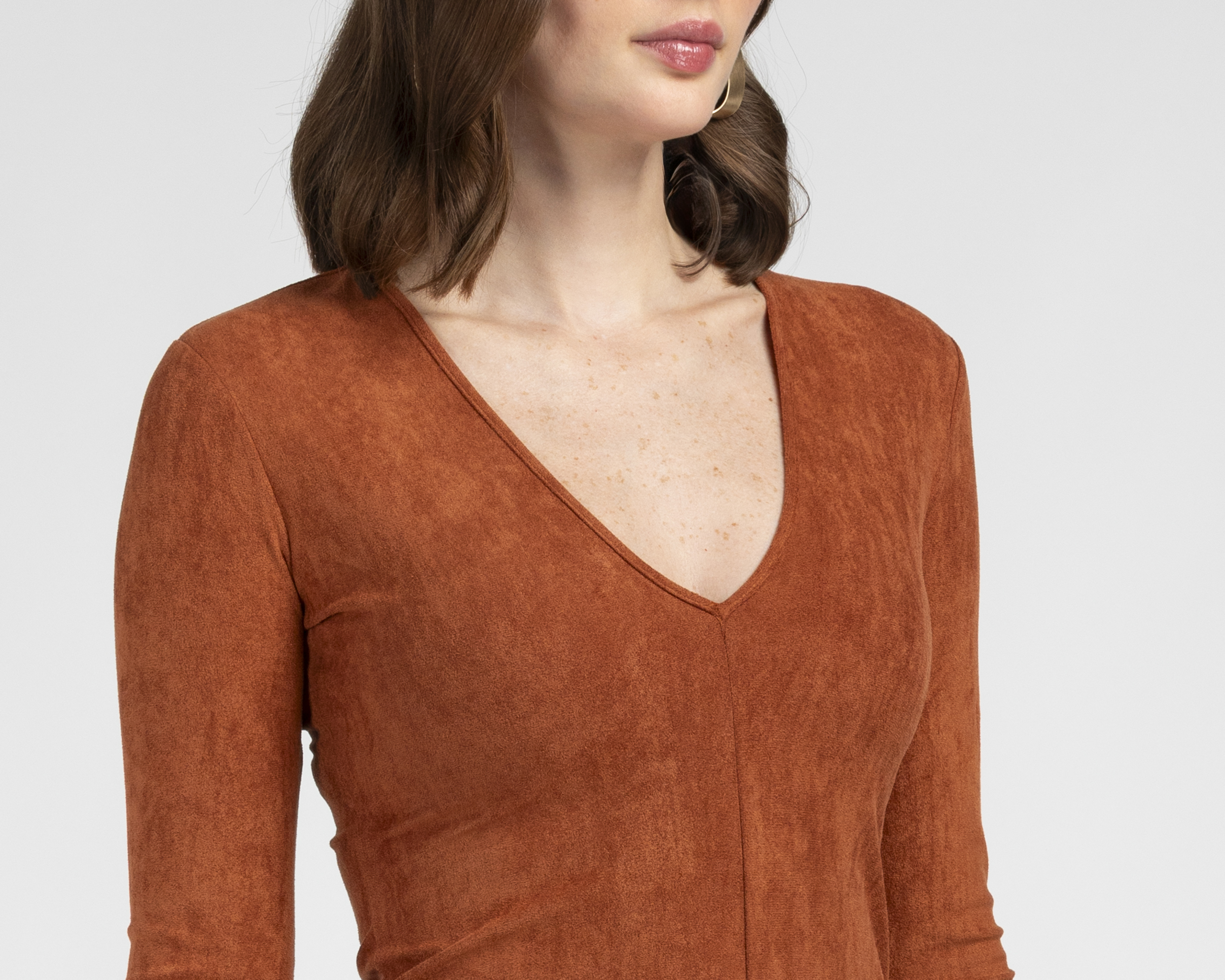 Foto 5 pulgar | Foto 4 | Vestido Casual Jennifer Lopez Camel Manga Larga Corto para Mujer