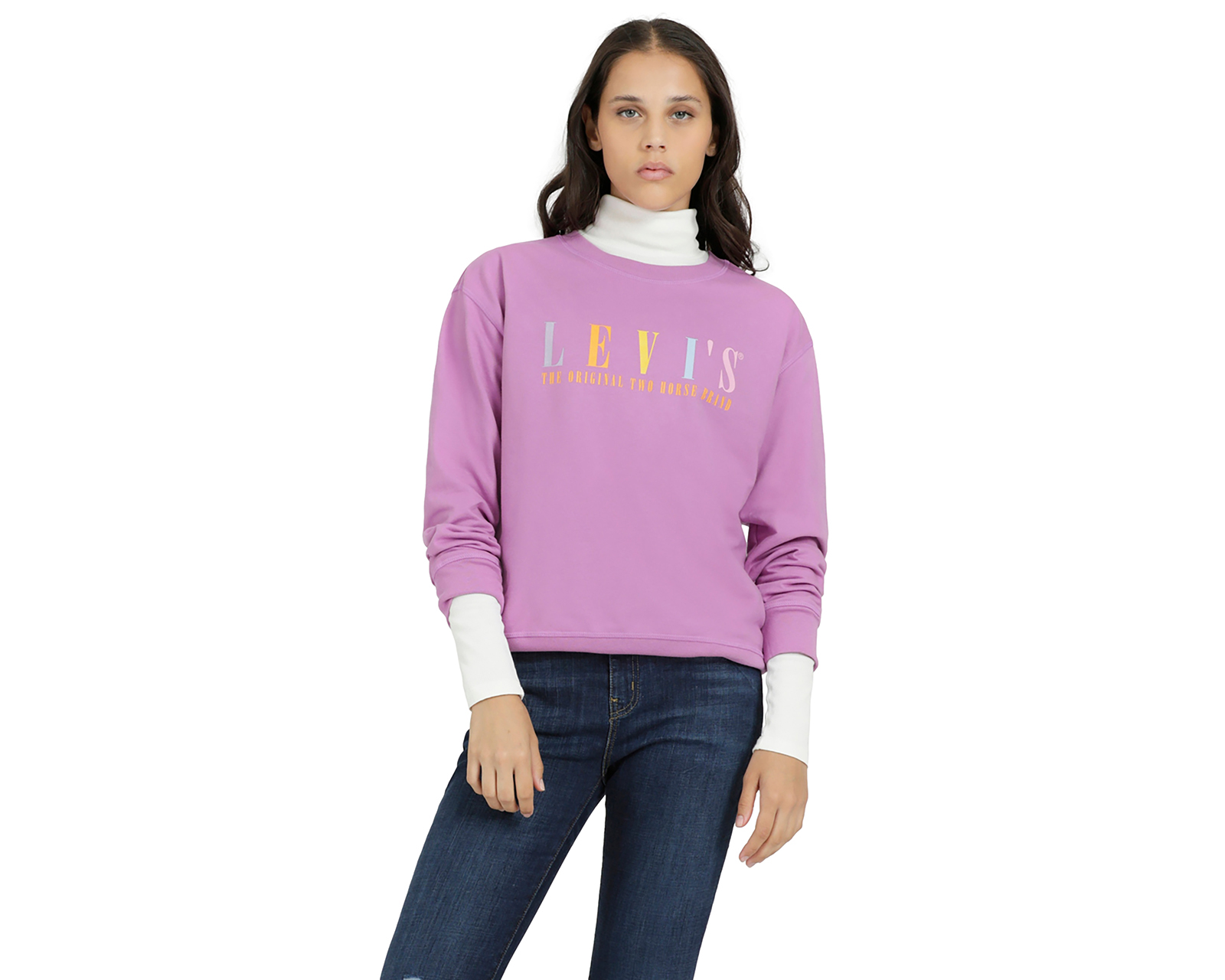 Foto 2 pulgar | Foto 1 | Sudadera Levi's Lila con Estampado