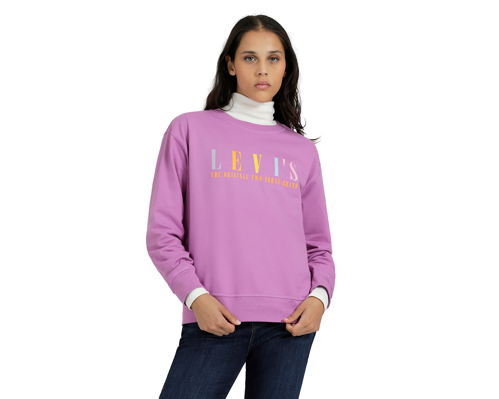 Foto 6 pulgar | Foto 5 | Sudadera Levi's Lila con Estampado