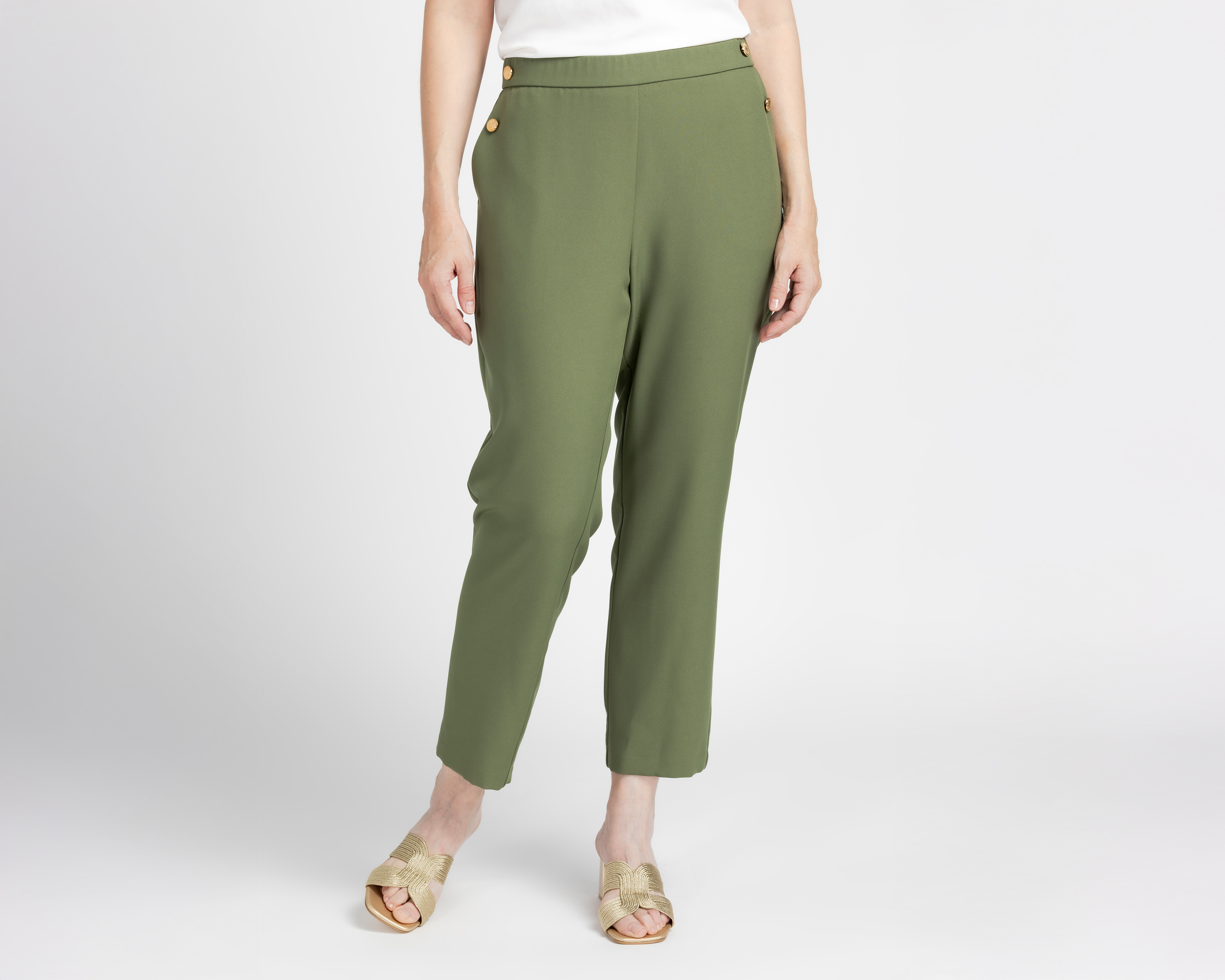 Foto 2 pulgar | Foto 1 | Pantalón de Vestir Sahara Verde para Mujer