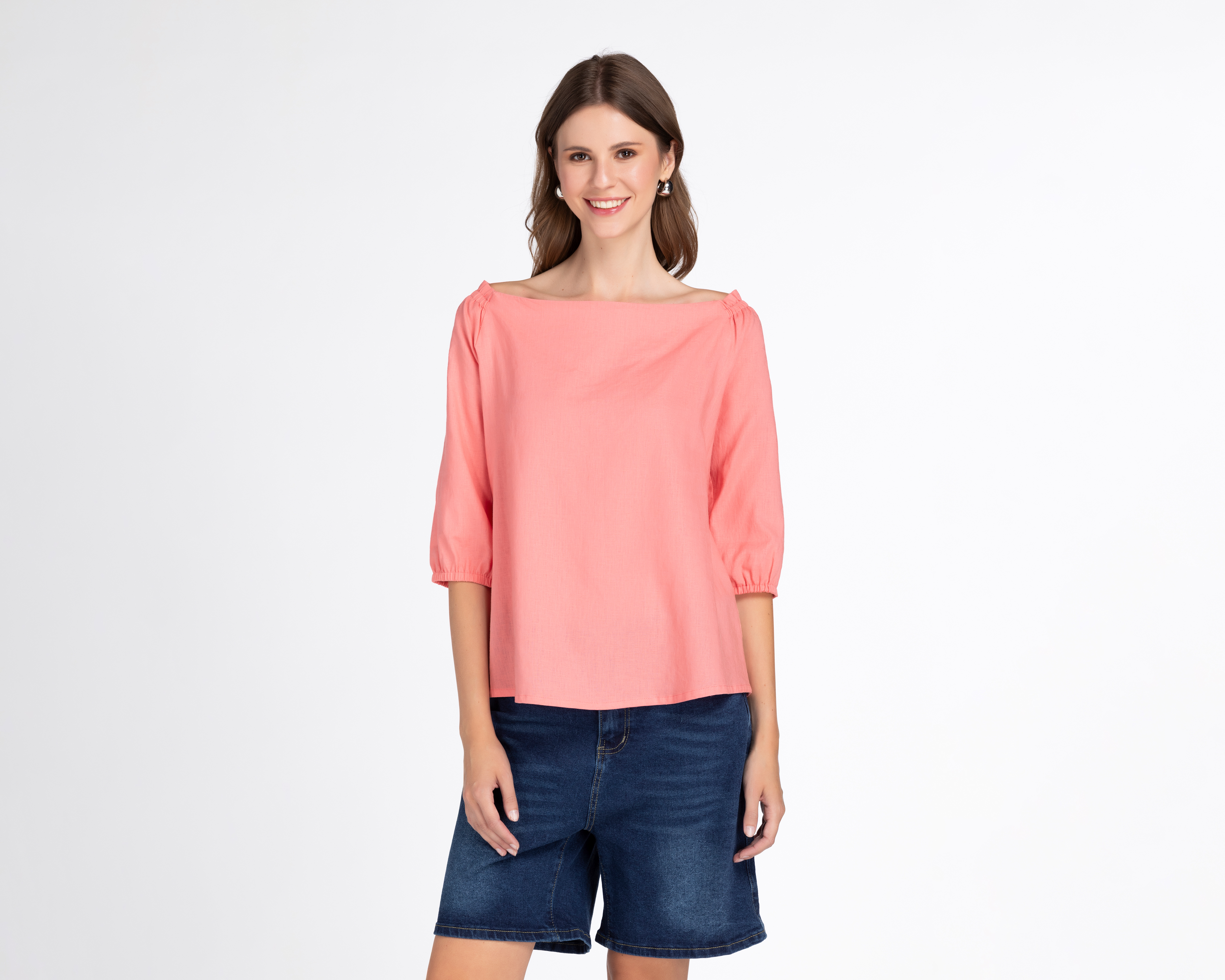 Foto 2 pulgar | Foto 1 | Blusa Andiamo Manga 3/4 para Mujer
