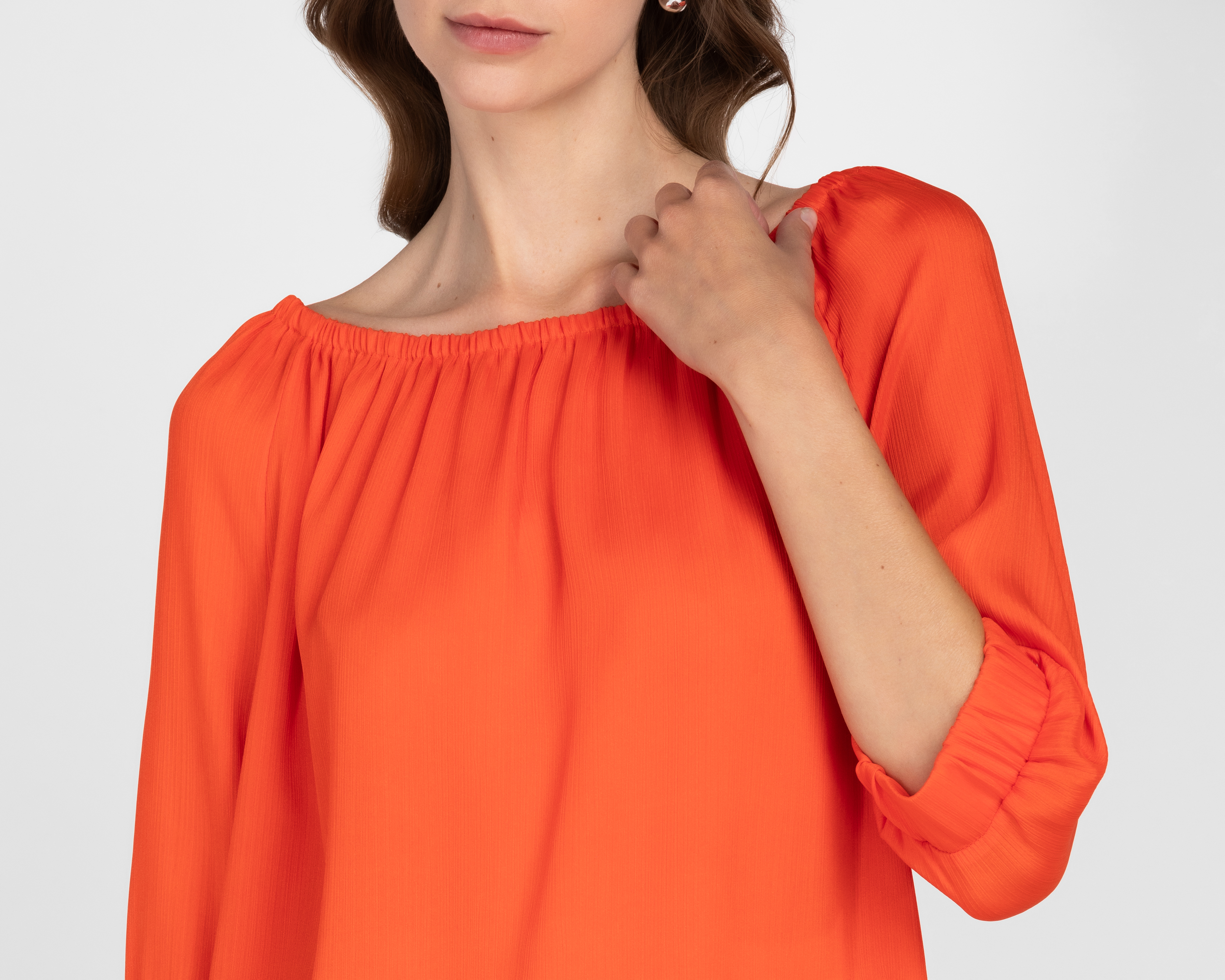 Foto 5 pulgar | Foto 4 | Blusa Andiamo Manga 3/4 Anaranjada para Mujer