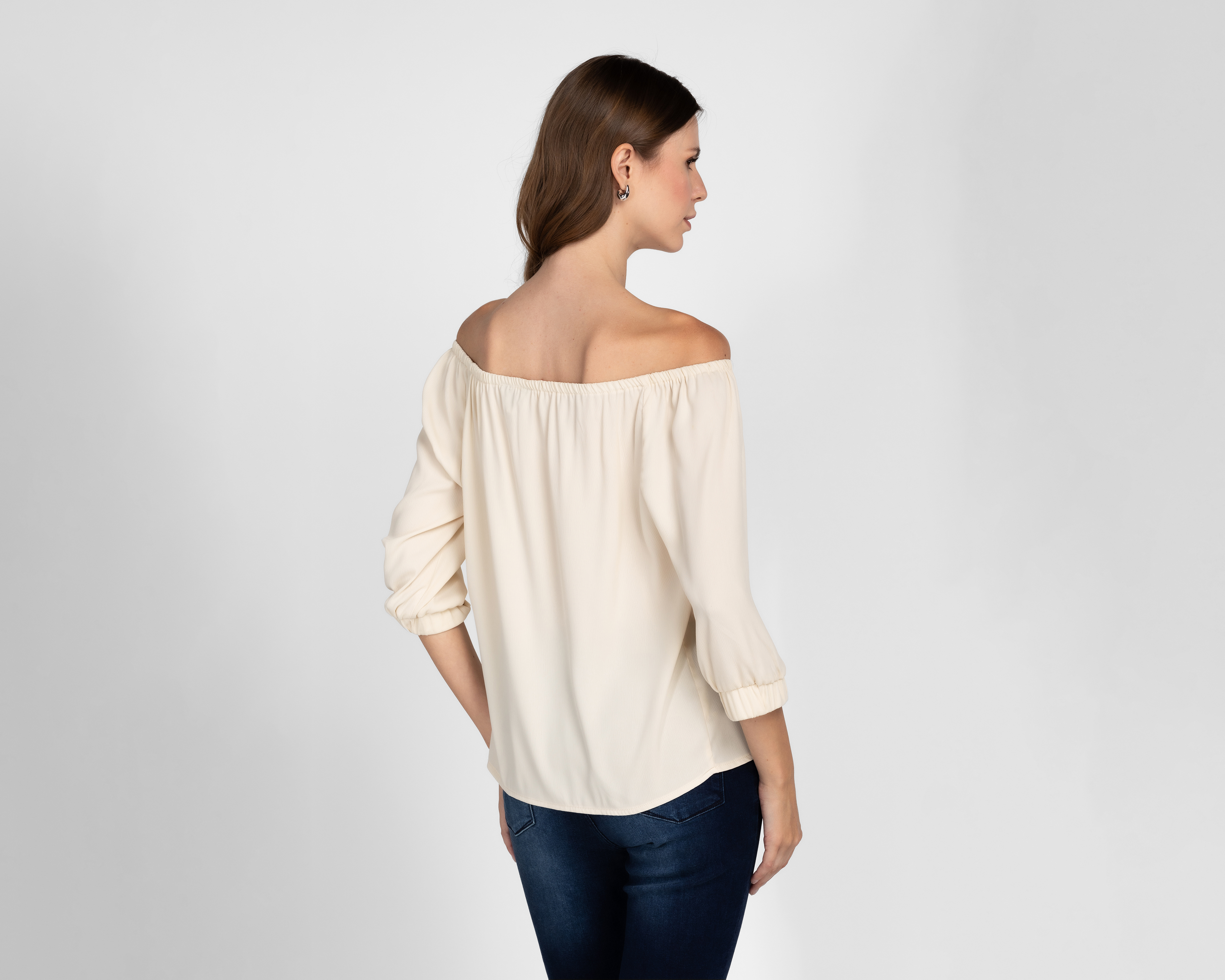 Foto 4 pulgar | Foto 3 | Blusa Andiamo Manga 3/4 Beige para Mujer
