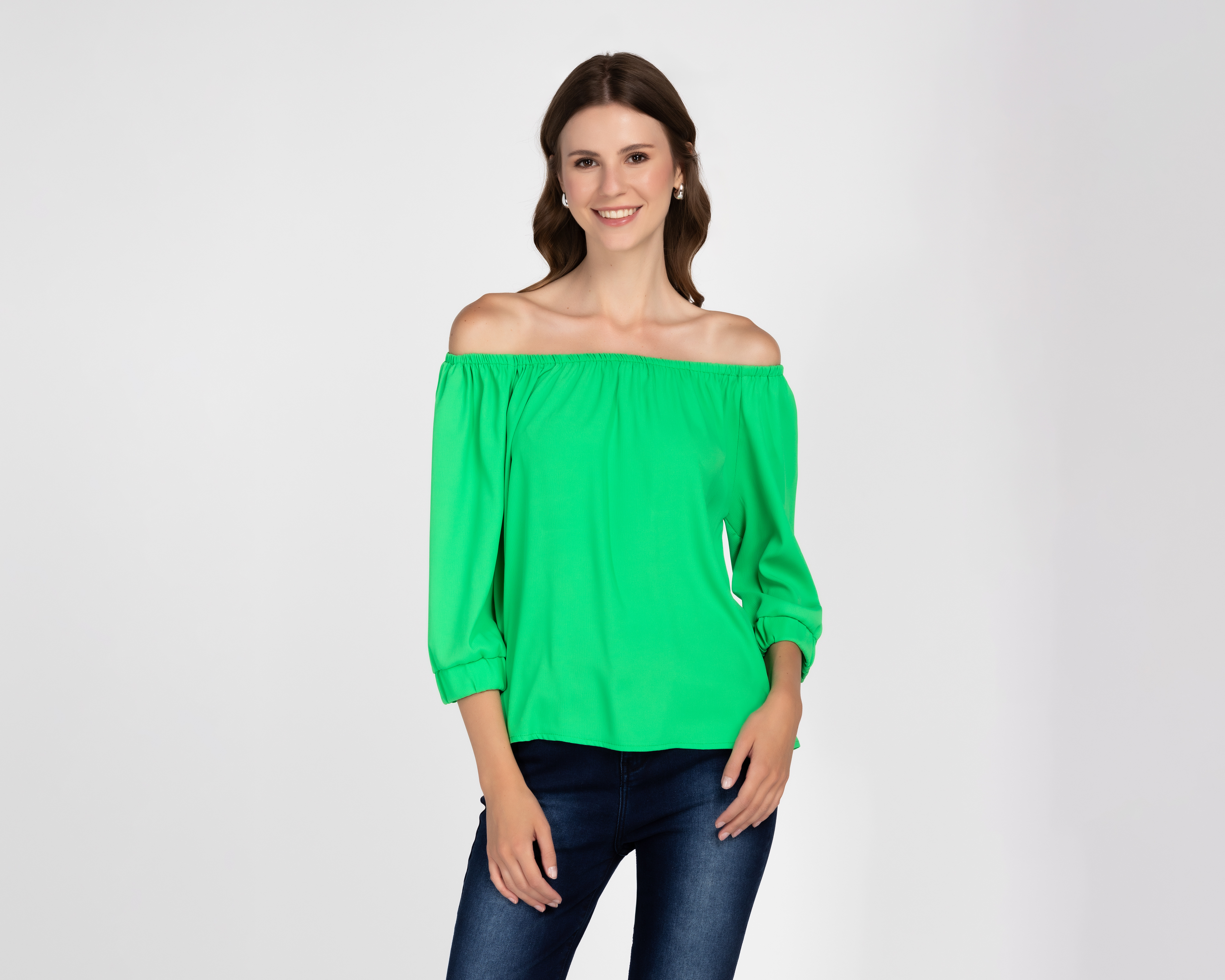 Blusa Andiamo Manga 3/4 Verde para Mujer