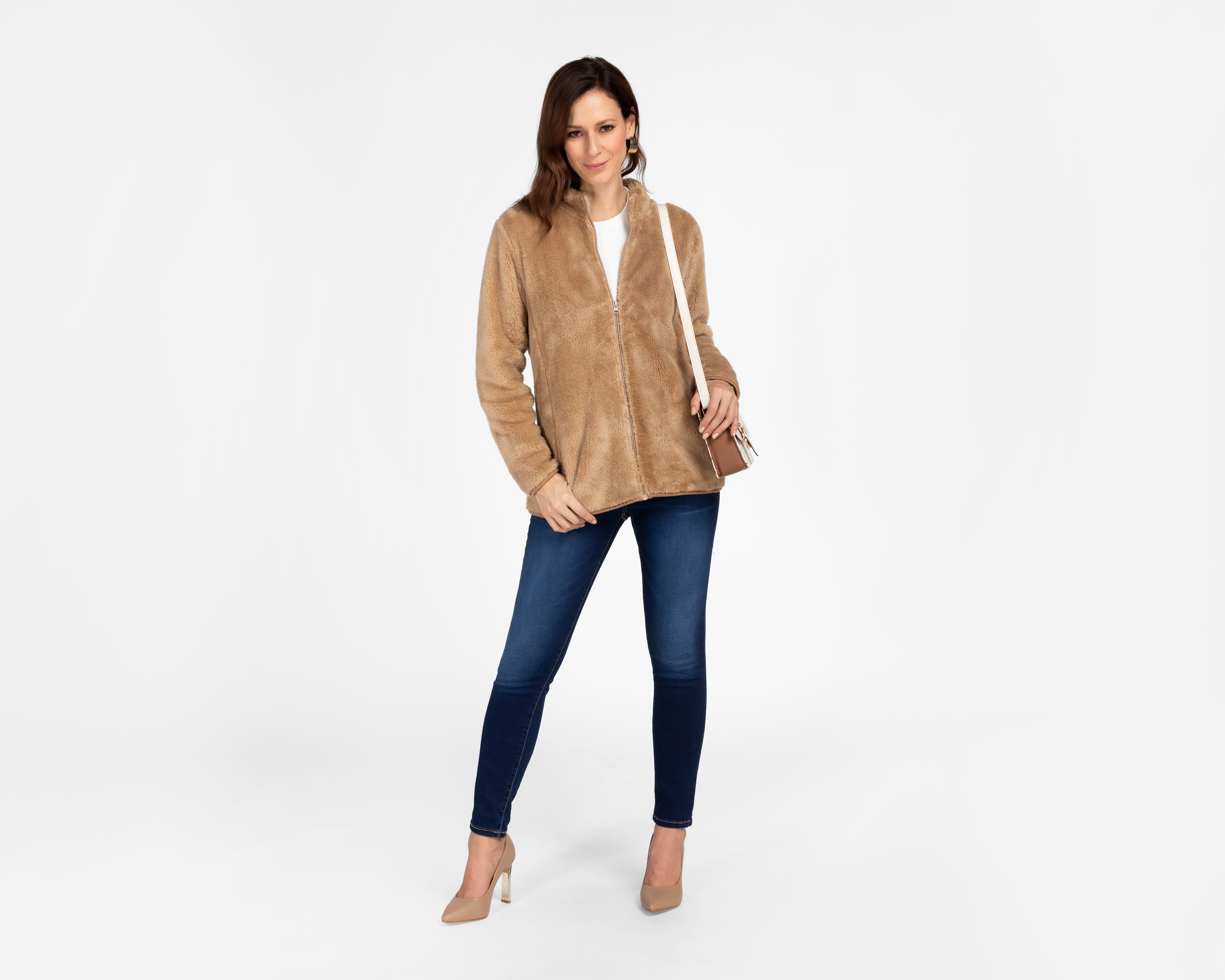 Foto 3 pulgar | Foto 2 | Chamarra Lady Sun Café con Peluche