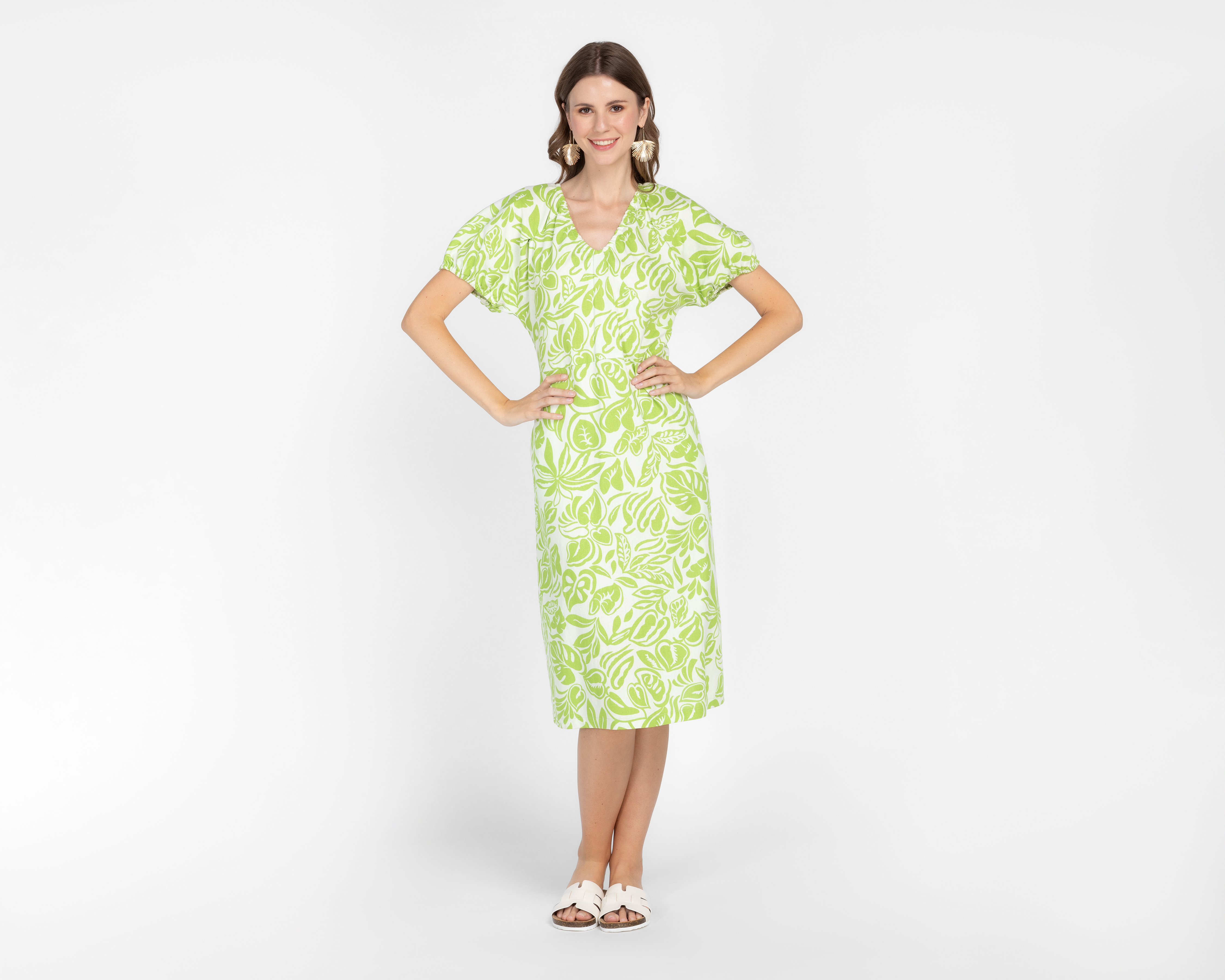 Vestido Casual Andiamo Manga Corta Print Floral para Mujer