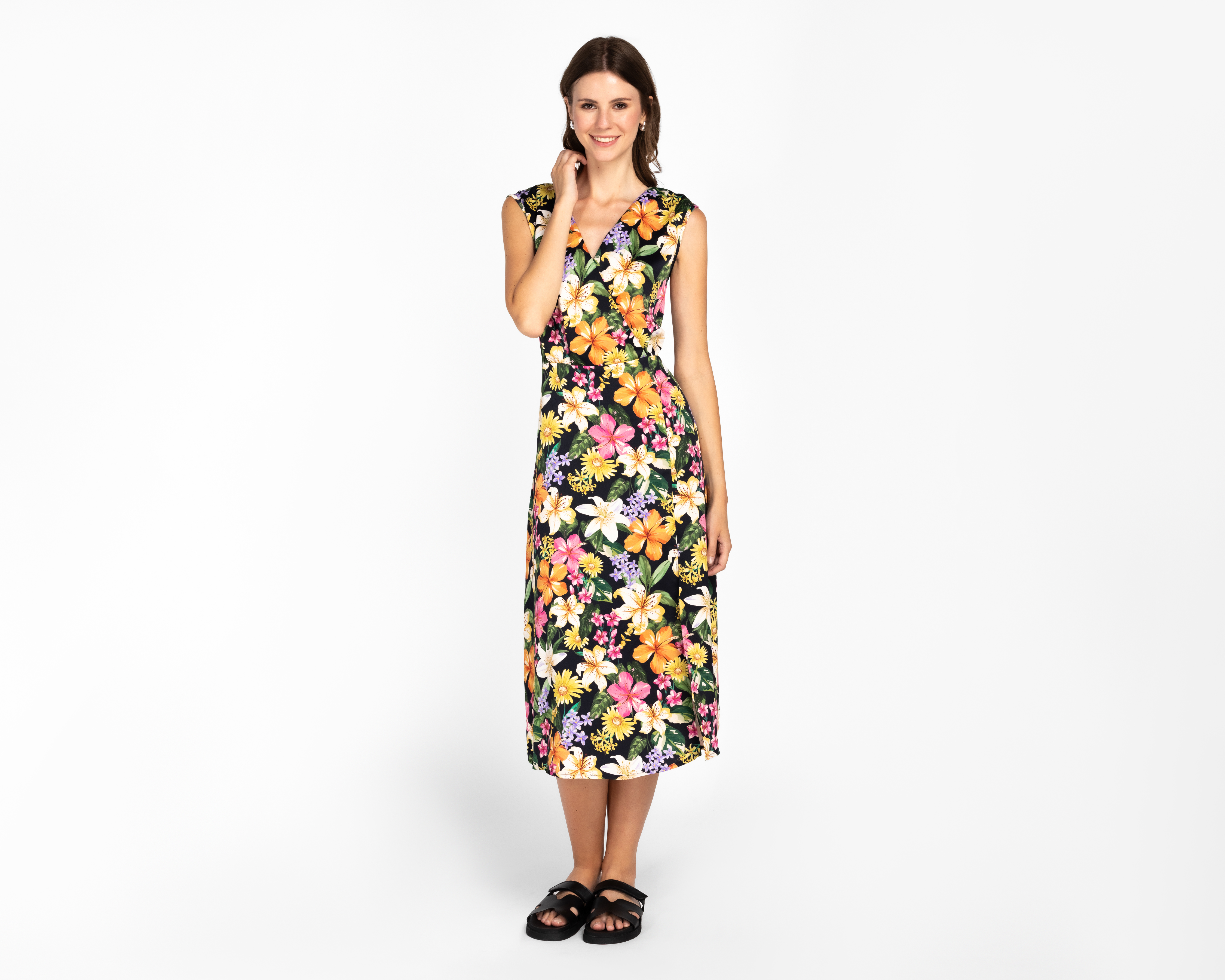 Foto 2 pulgar | Foto 1 | Vestido Casual Andiamo Floral sin Mangas con Escote V para Mujer