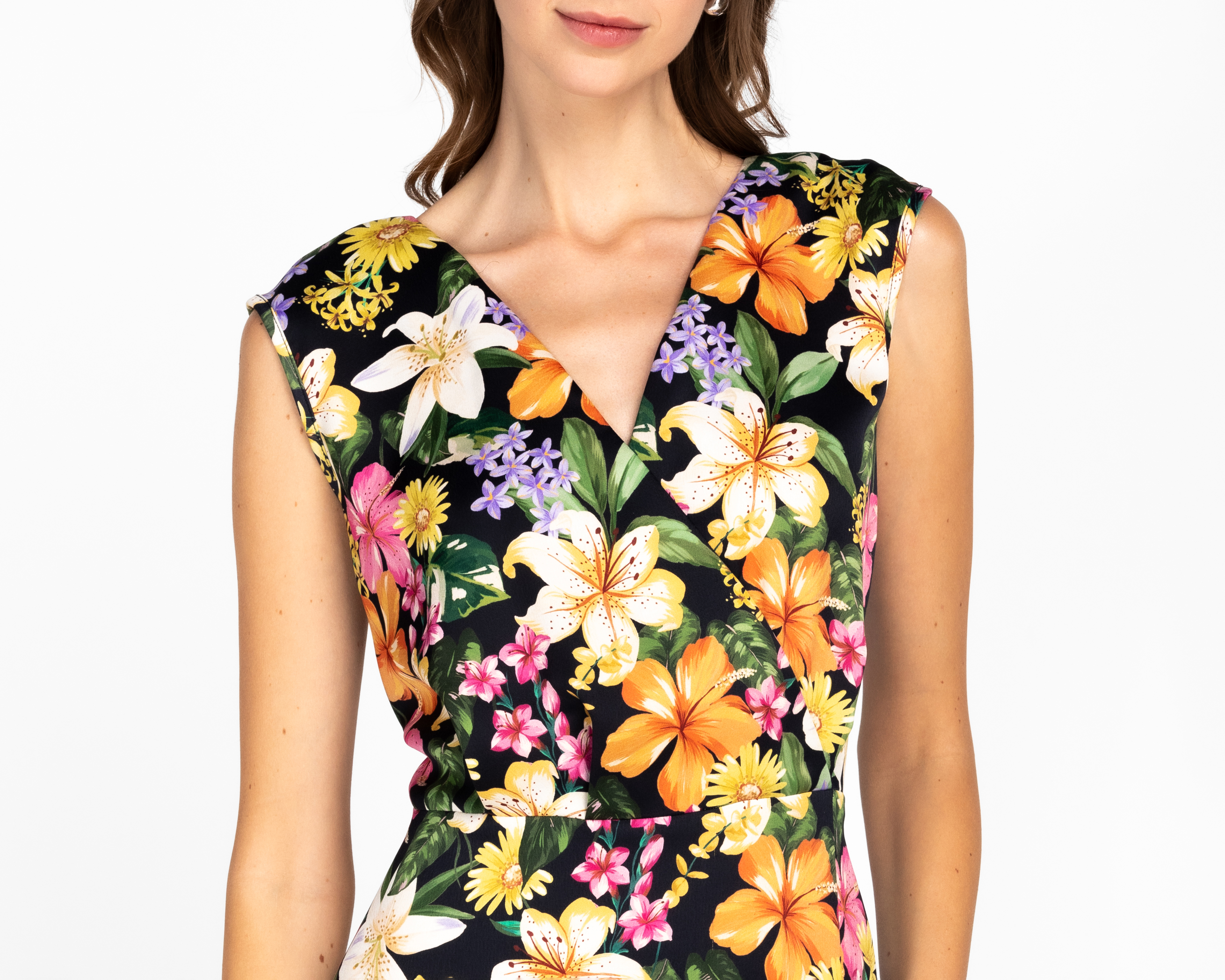 Foto 5 pulgar | Foto 4 | Vestido Casual Andiamo Floral sin Mangas con Escote V para Mujer