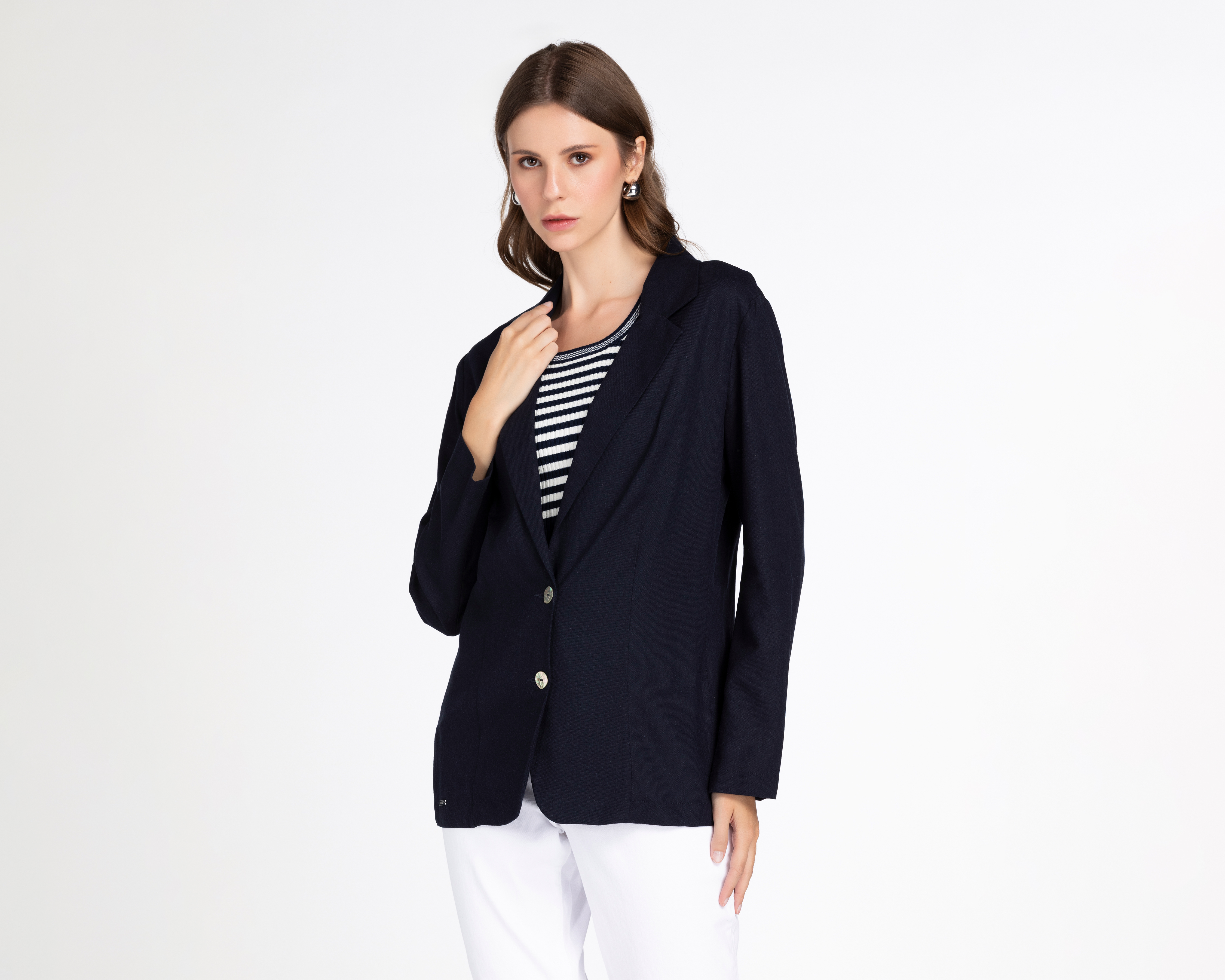 Foto 2 pulgar | Foto 1 | Blazer Azul Andiamo para Mujer