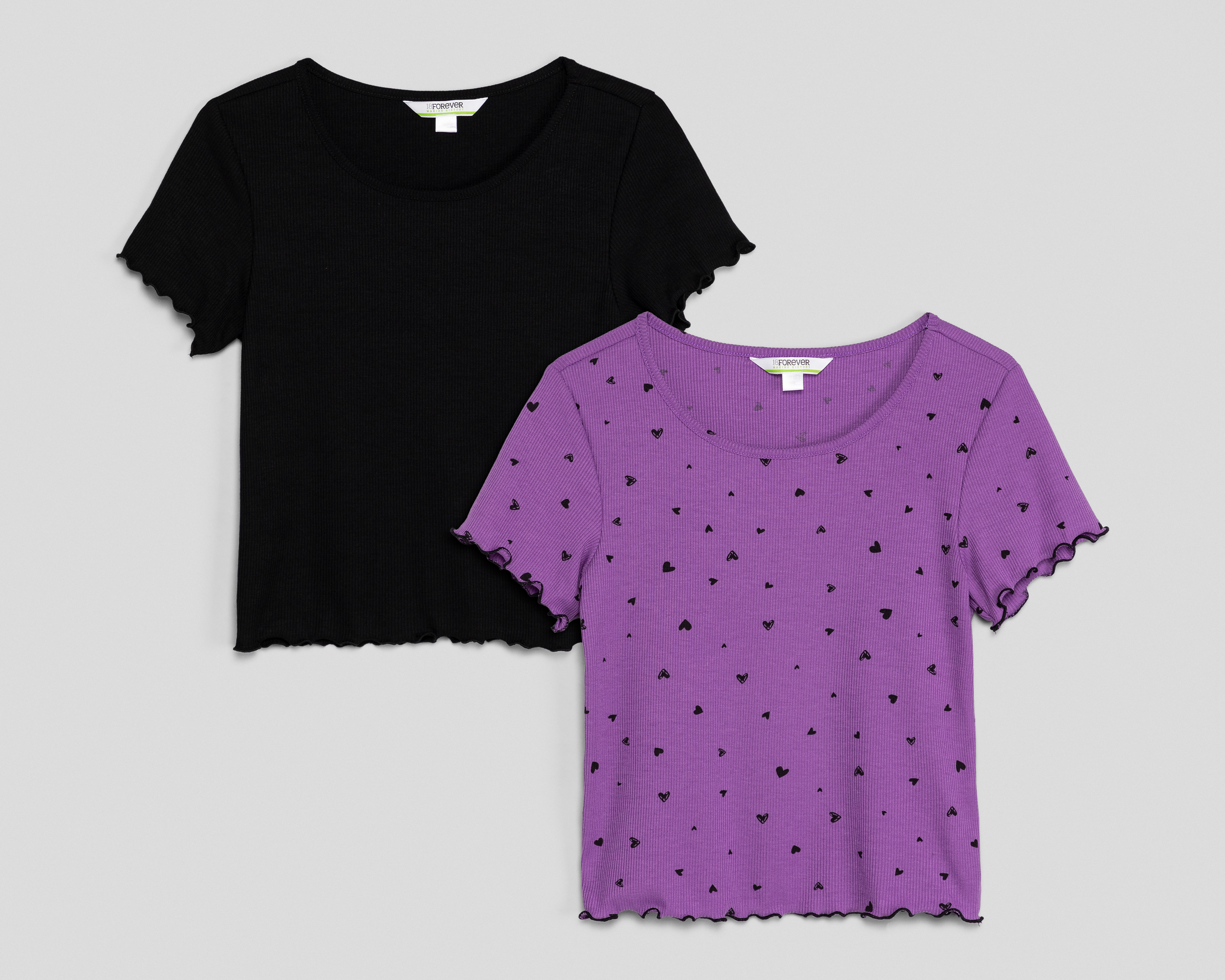 Foto 2 pulgar | Foto 1 | Playera Manga Corta 18 Forever para Mujer 2 Piezas