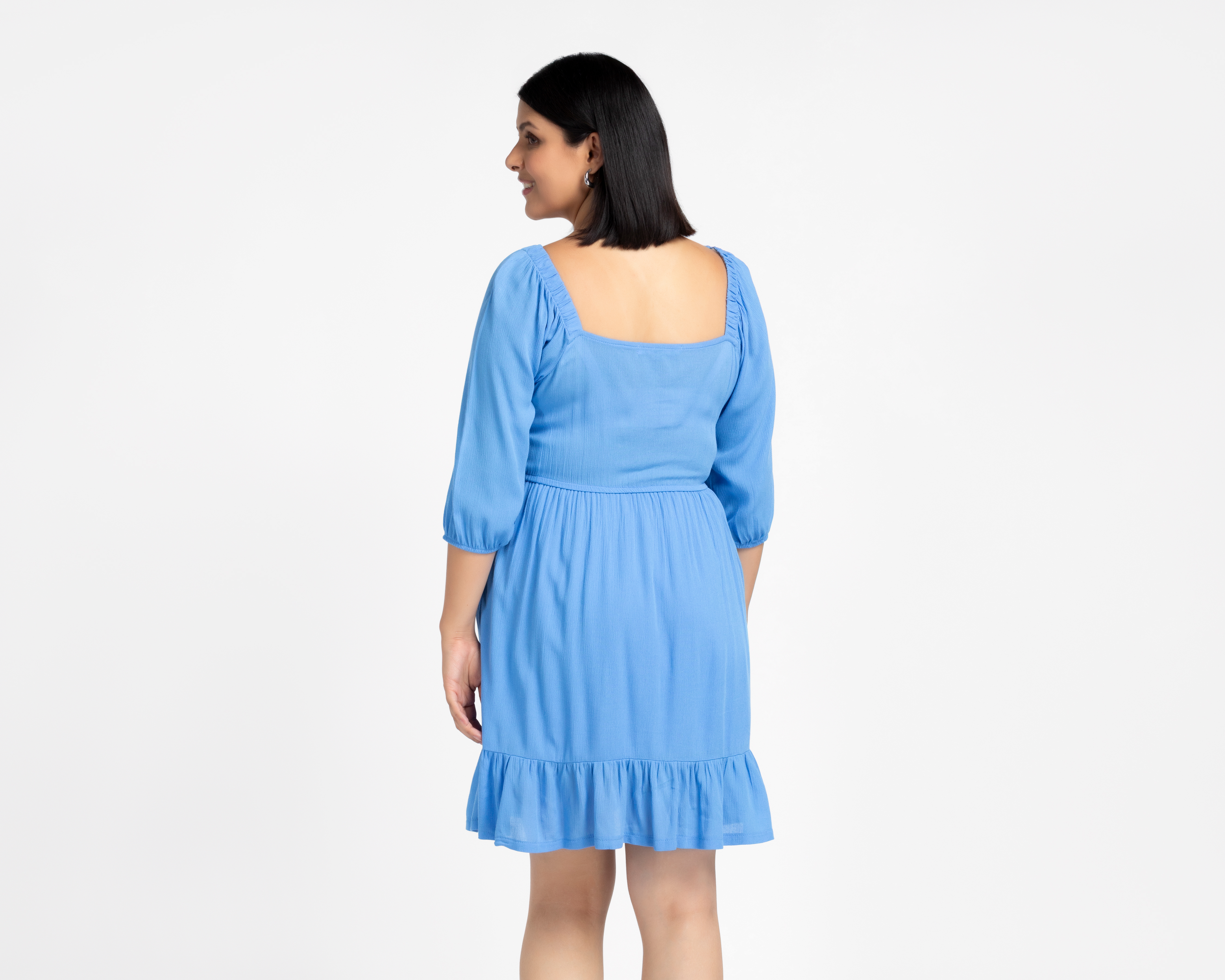 Foto 7 pulgar | Foto 6 | Vestido Casual Refill Azul Manga 3/4 Corto para Mujer