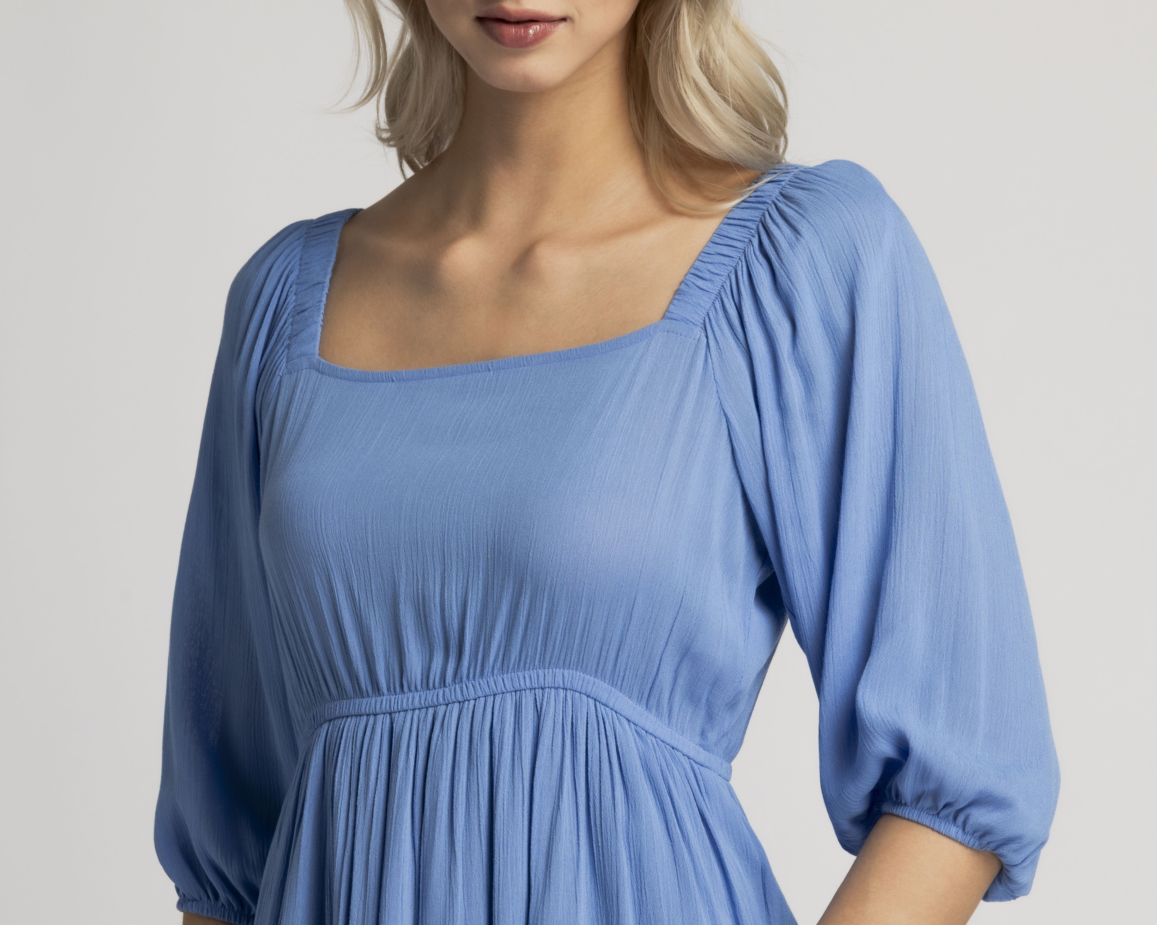 Foto 8 pulgar | Foto 7 | Vestido Casual Refill Azul Manga 3/4 Corto para Mujer