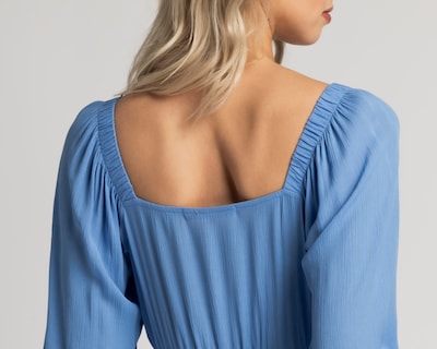 Foto 8 | Foto 8 | Vestido Casual Refill Azul Manga 3/4 Corto para Mujer