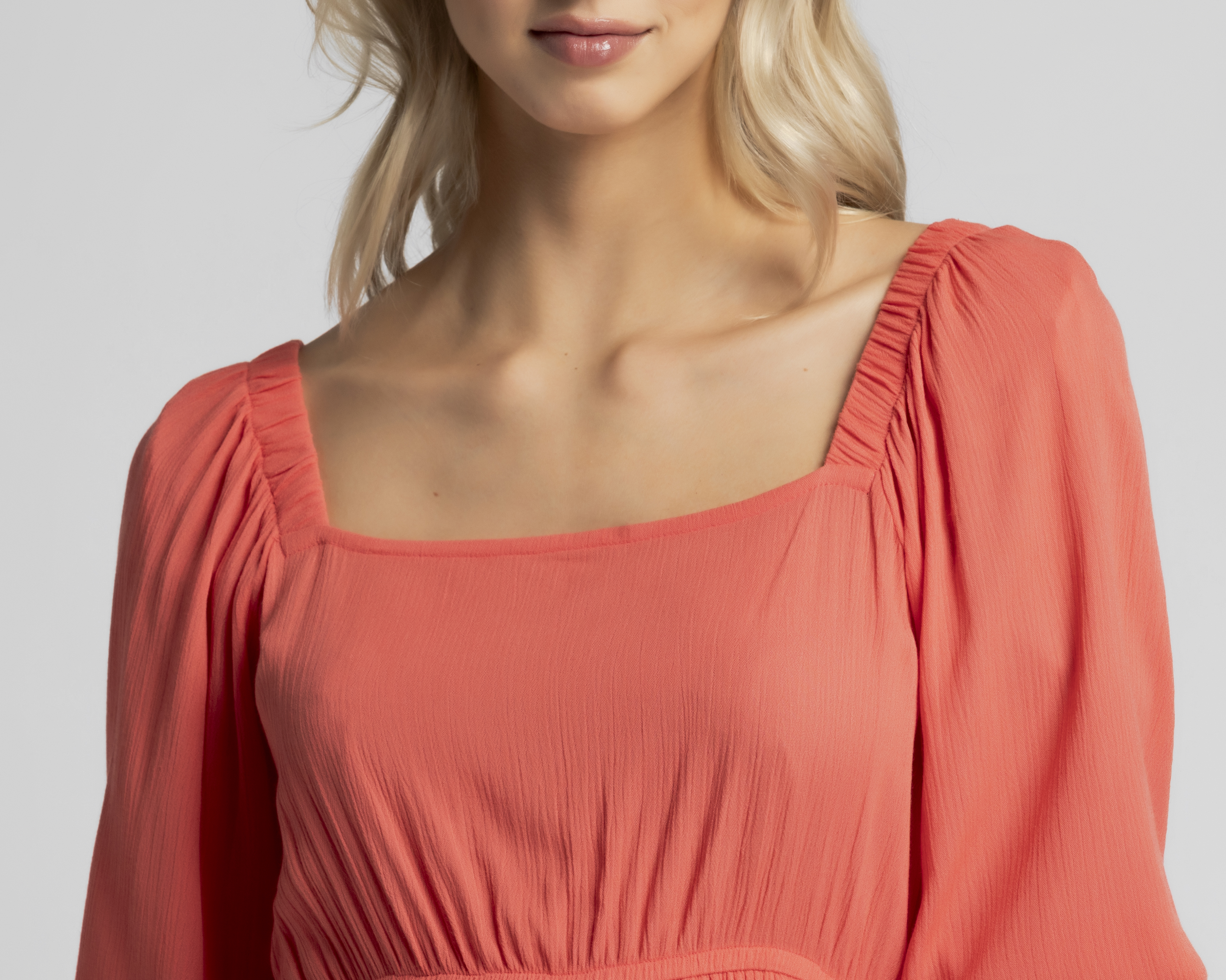 Foto 5 pulgar | Foto 4 | Vestido Casual Refill Salmón Manga 3/4 Corto para Mujer