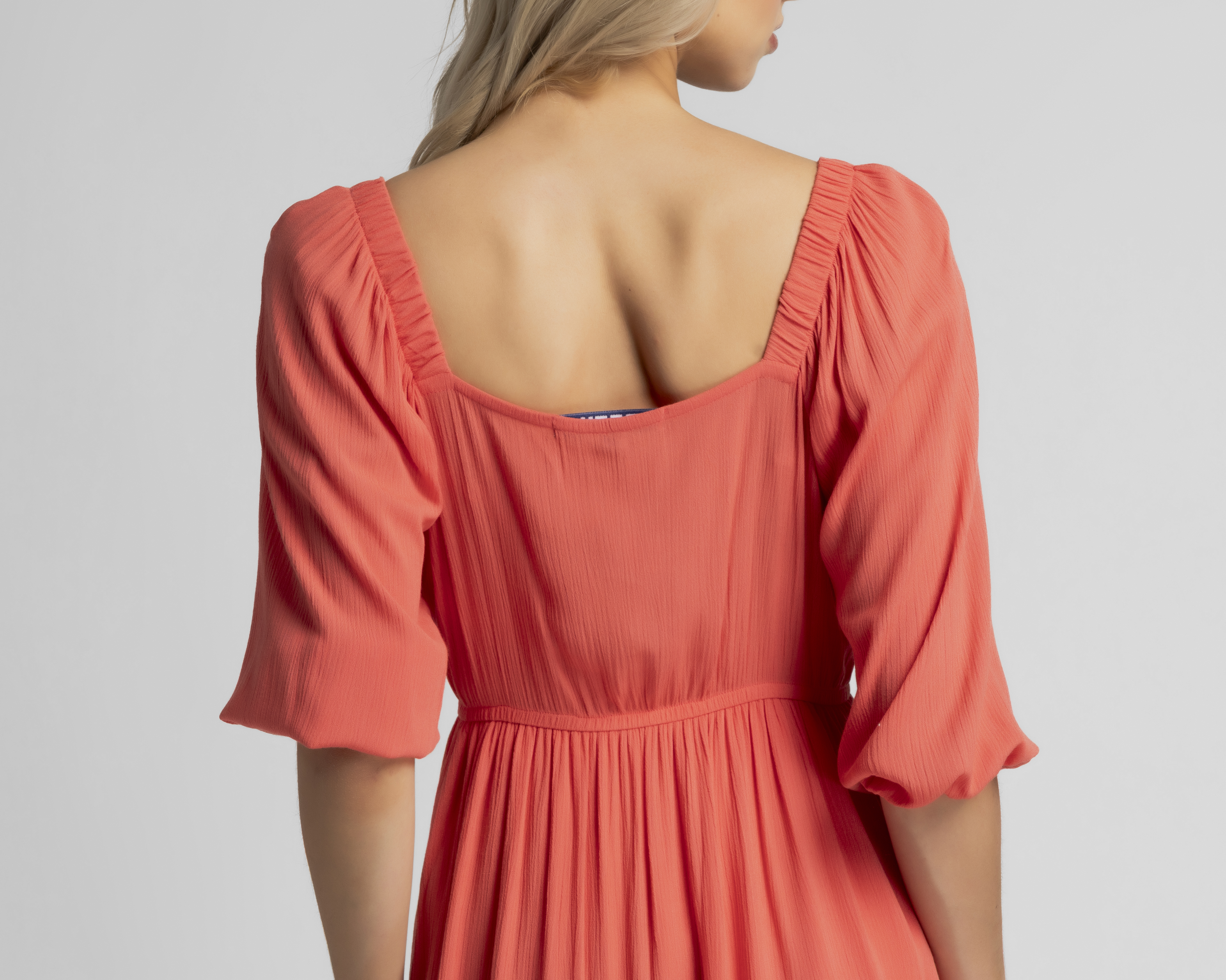 Foto 5 | Foto 5 | Vestido Casual Refill Salmón Manga 3/4 Corto para Mujer