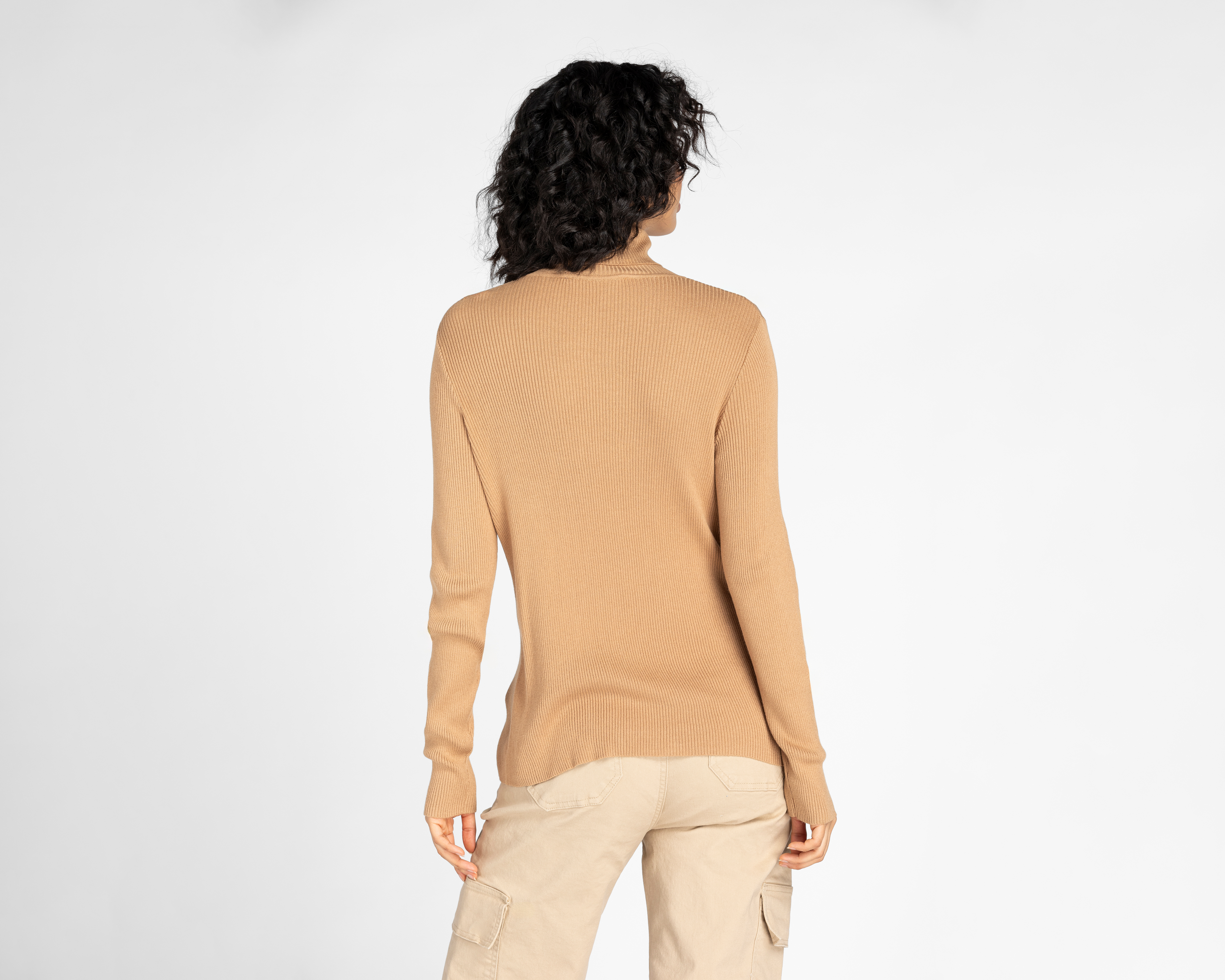 Foto 4 pulgar | Foto 3 | Suéter Refill Beige Cuello Alto