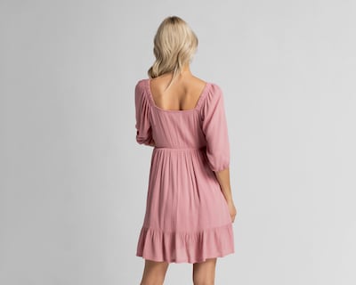 Foto 3 | Foto 3 | Vestido Casual Refill Rosa Manga 3/4 Corto para Mujer