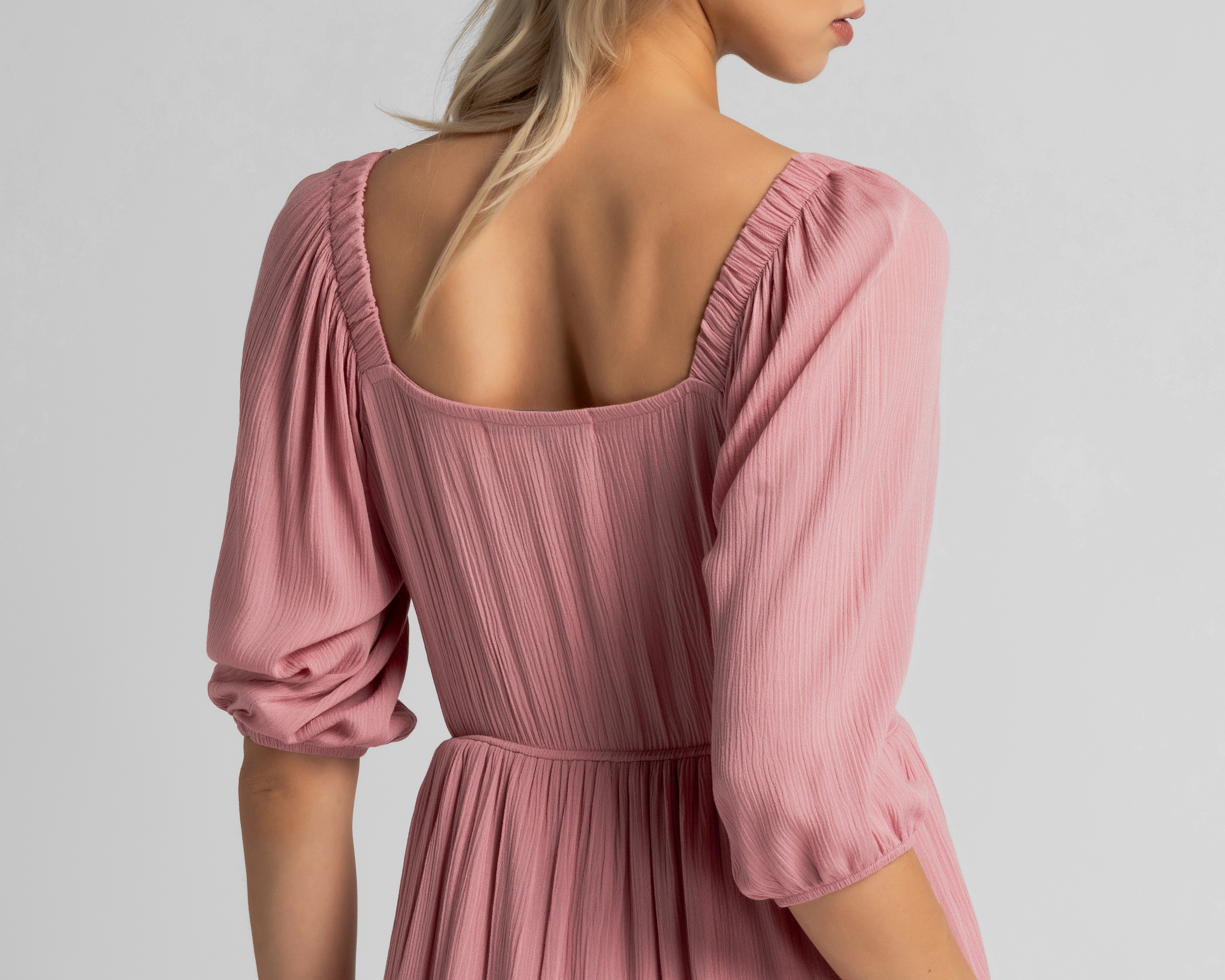 Foto 6 pulgar | Foto 5 | Vestido Casual Refill Rosa Manga 3/4 Corto para Mujer