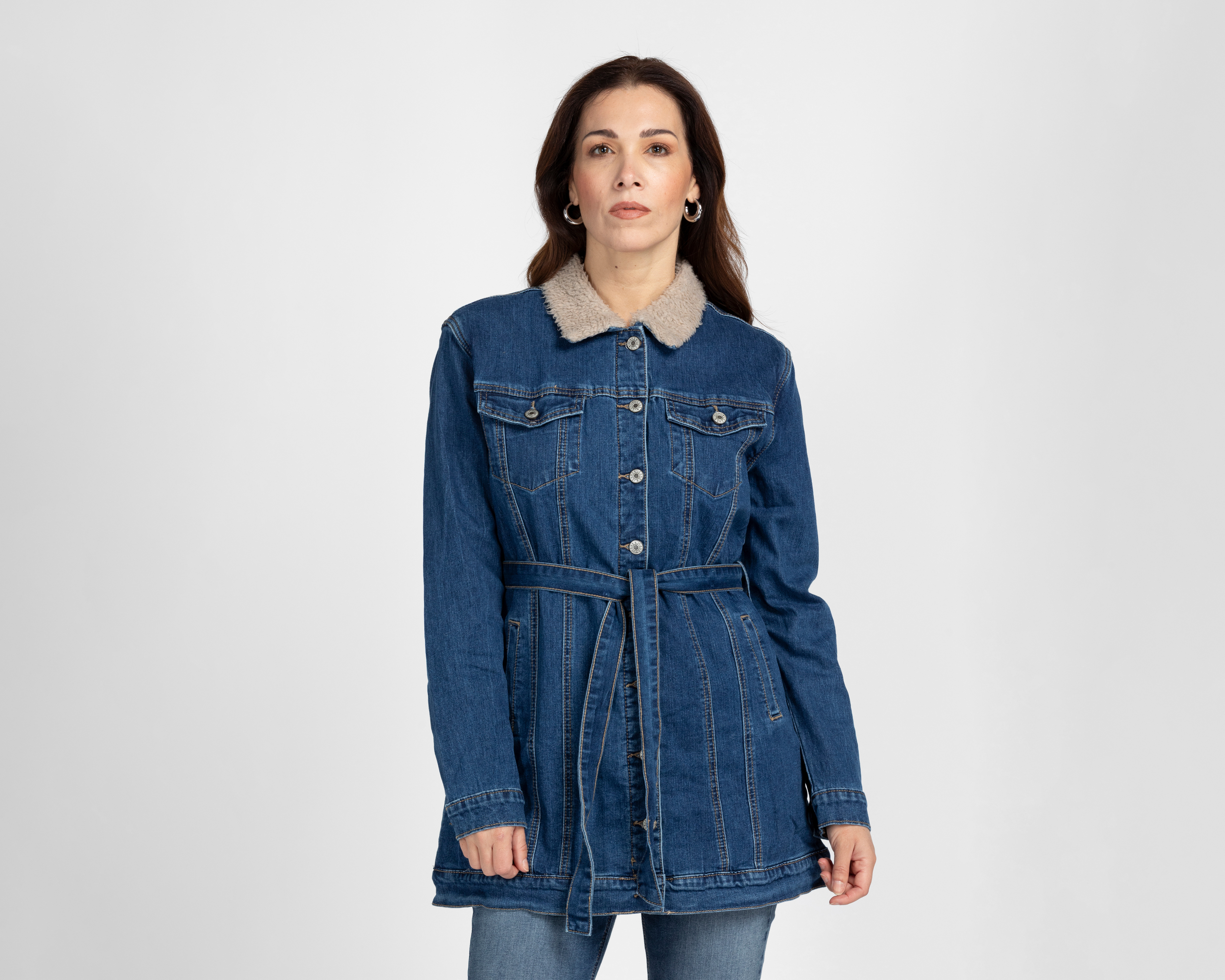 Chamarra Azul Roosevelt para Mujer