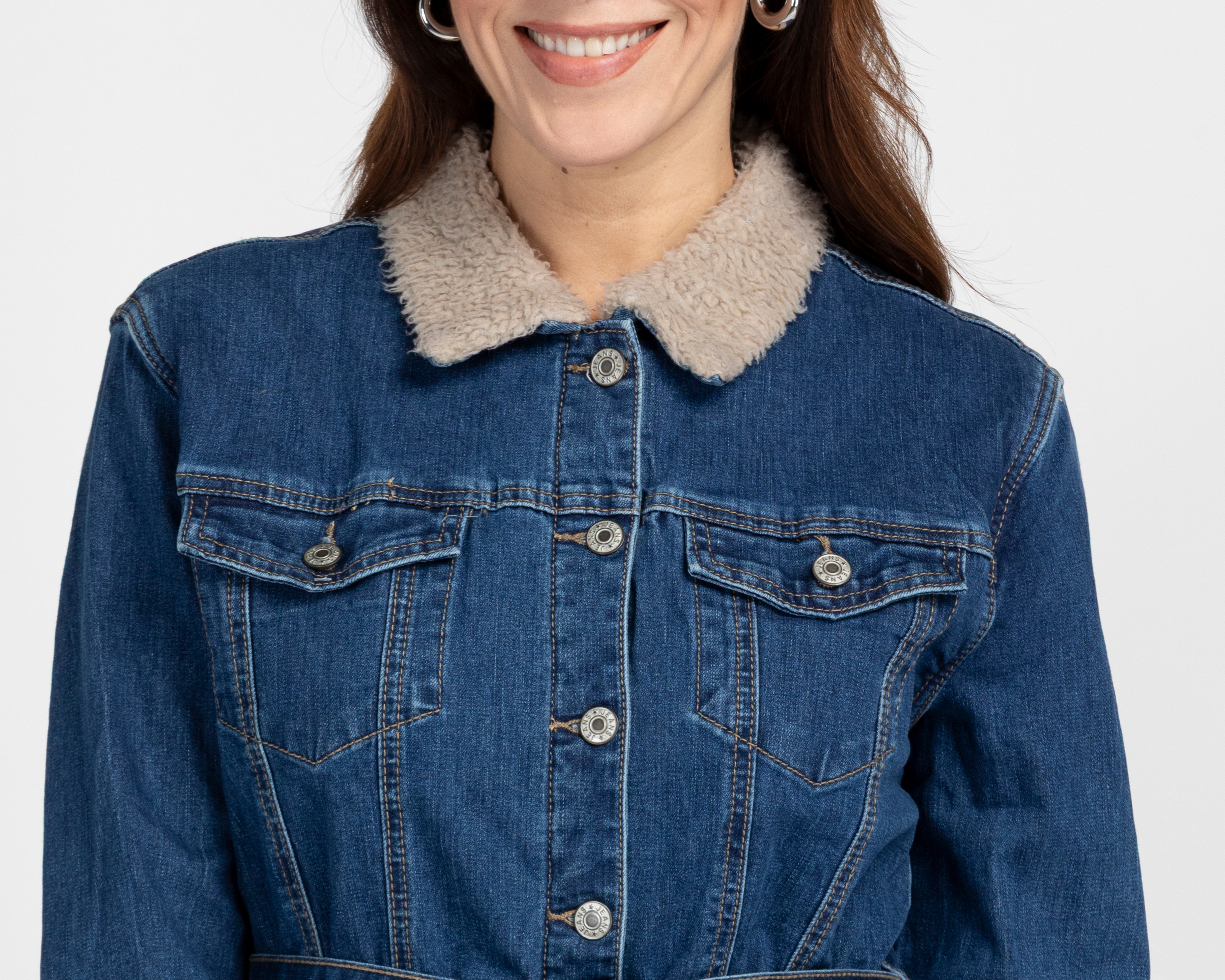 Foto 4 | Foto 4 | Chamarra Azul Roosevelt para Mujer