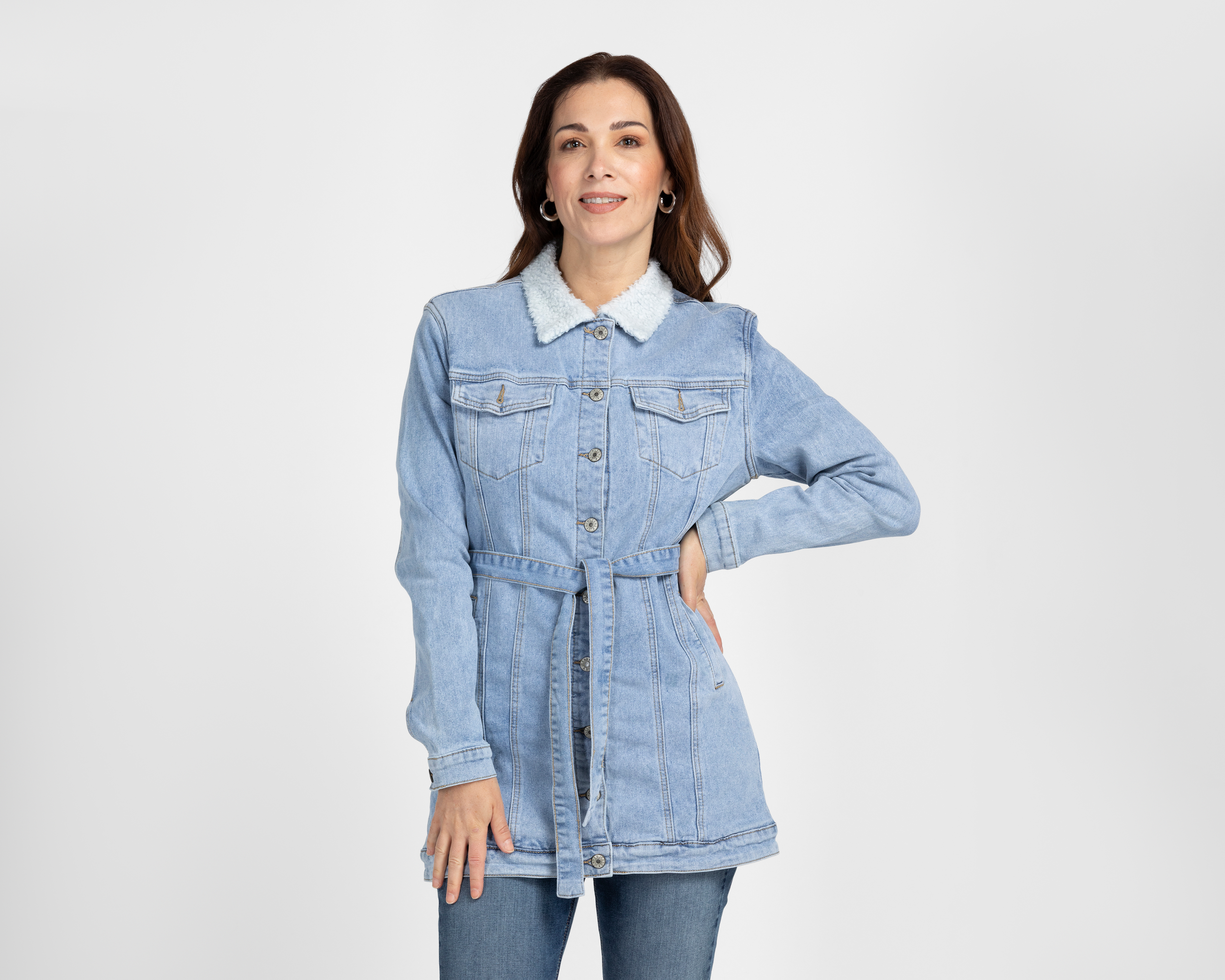 Chamarra Azul Roosevelt para Mujer