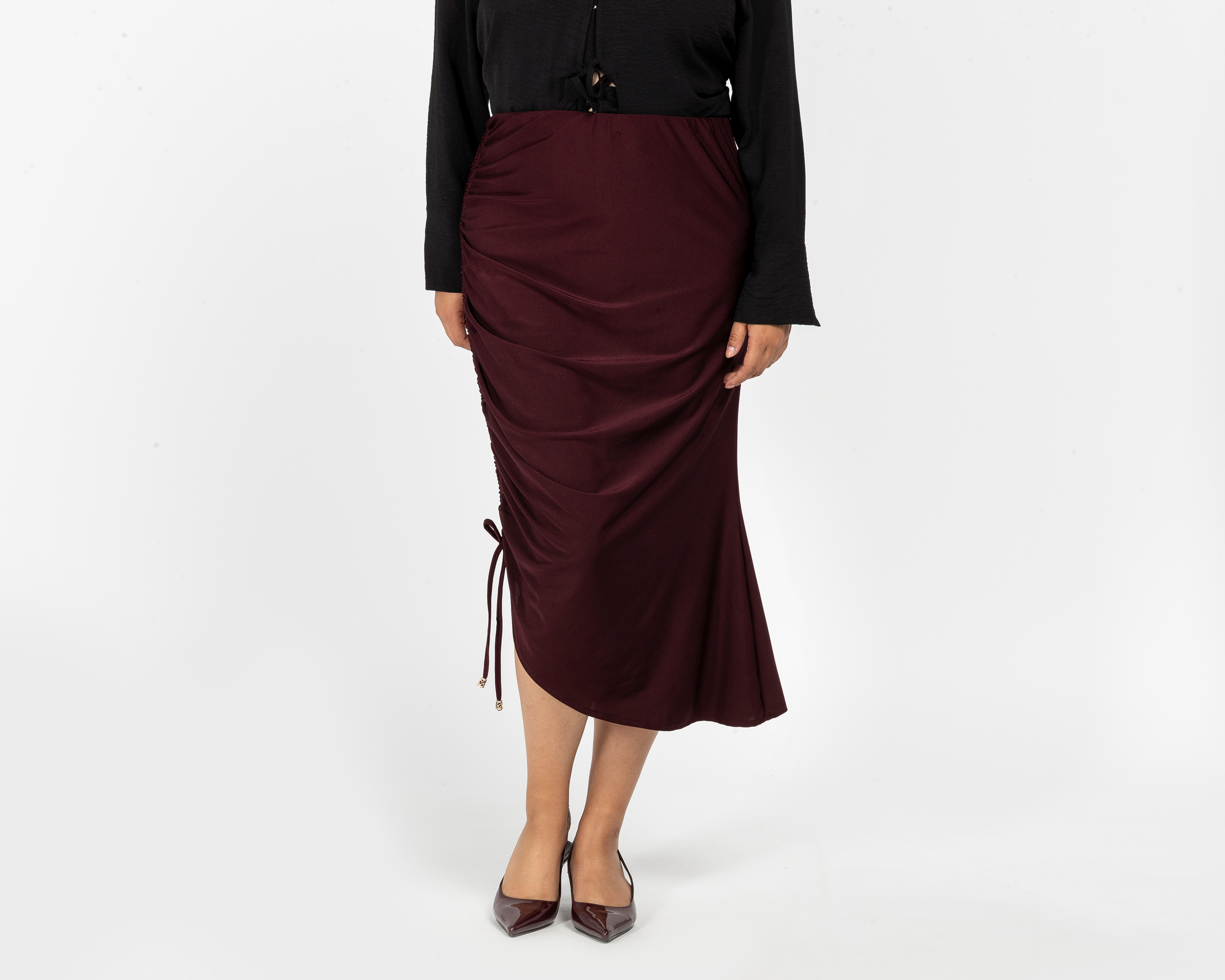 Falda Midi María Ferré Vino para Mujer