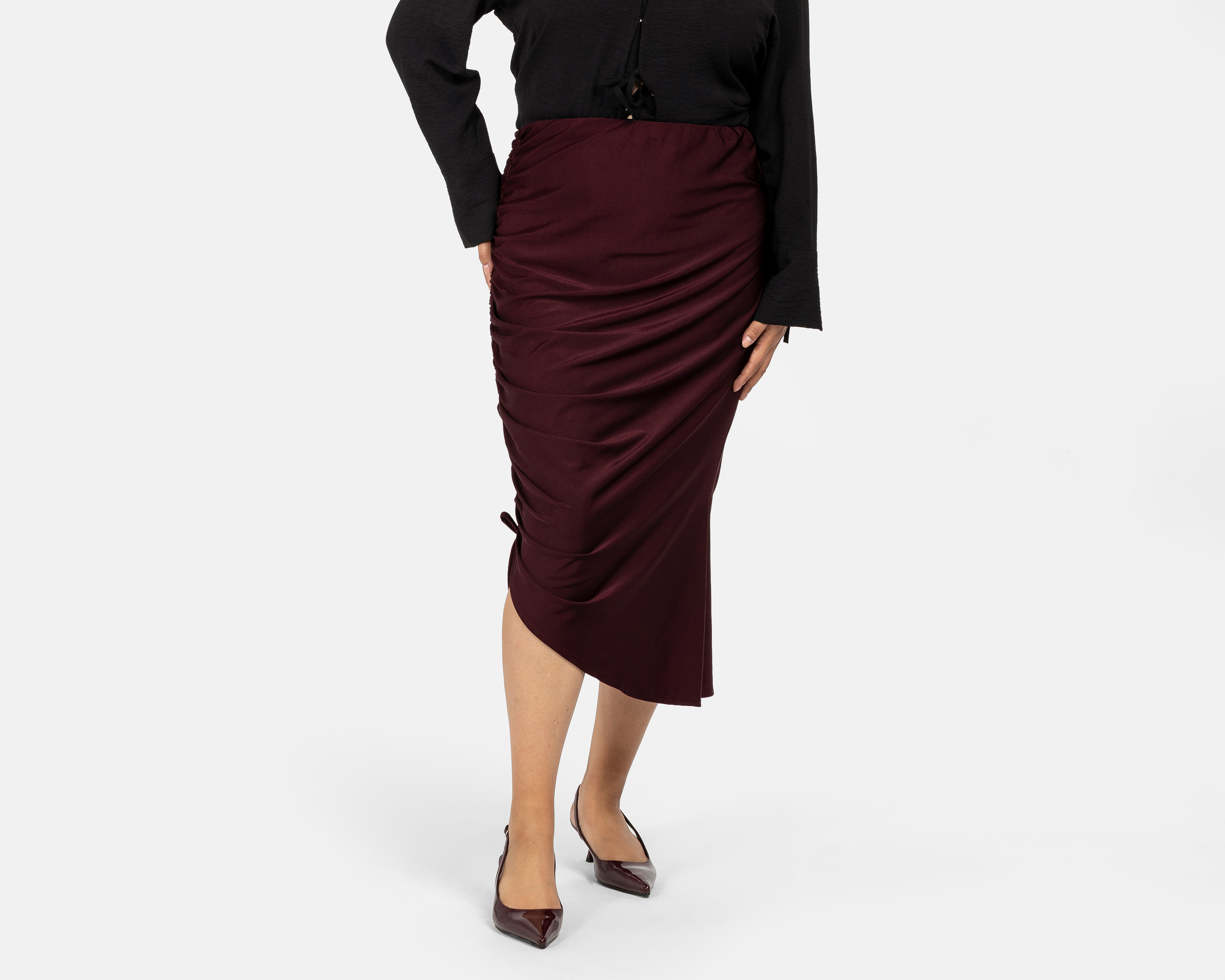Foto 4 | Foto 4 | Falda Midi María Ferré Vino para Mujer