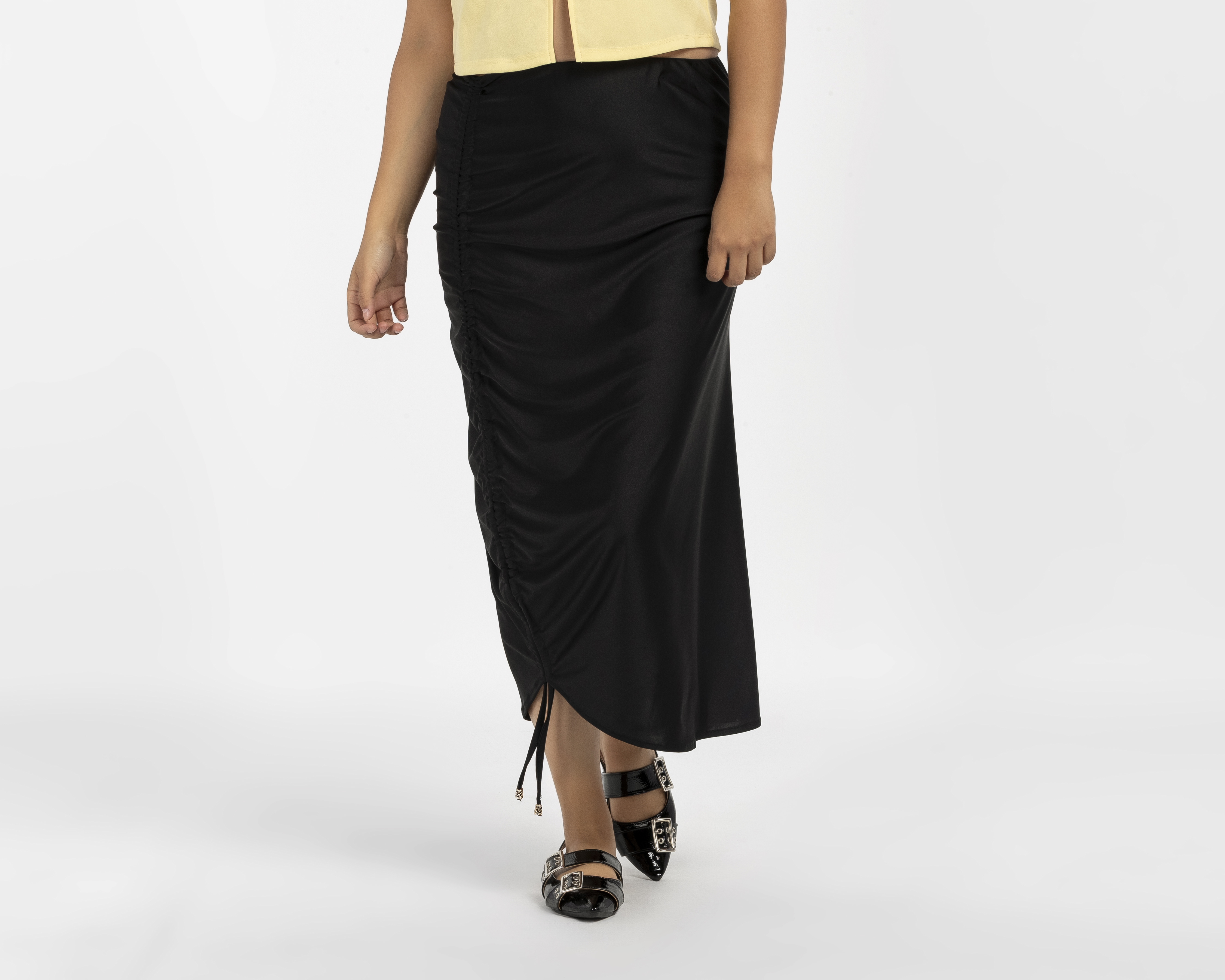 Falda Midi María Ferré Drapeada para Mujer