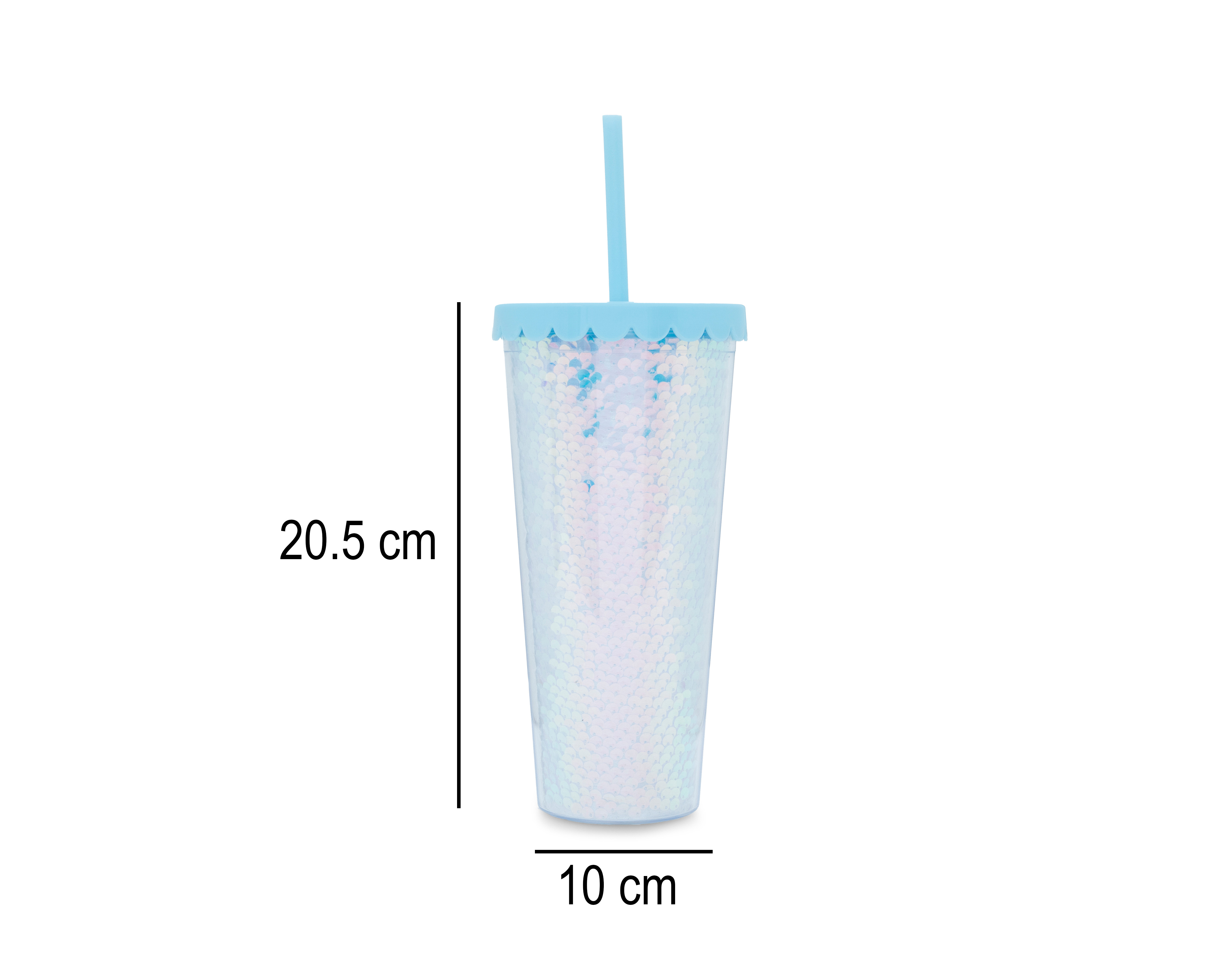 Foto 7 pulgar | Foto 7 | Vaso con Popote de Plástico 450 ml