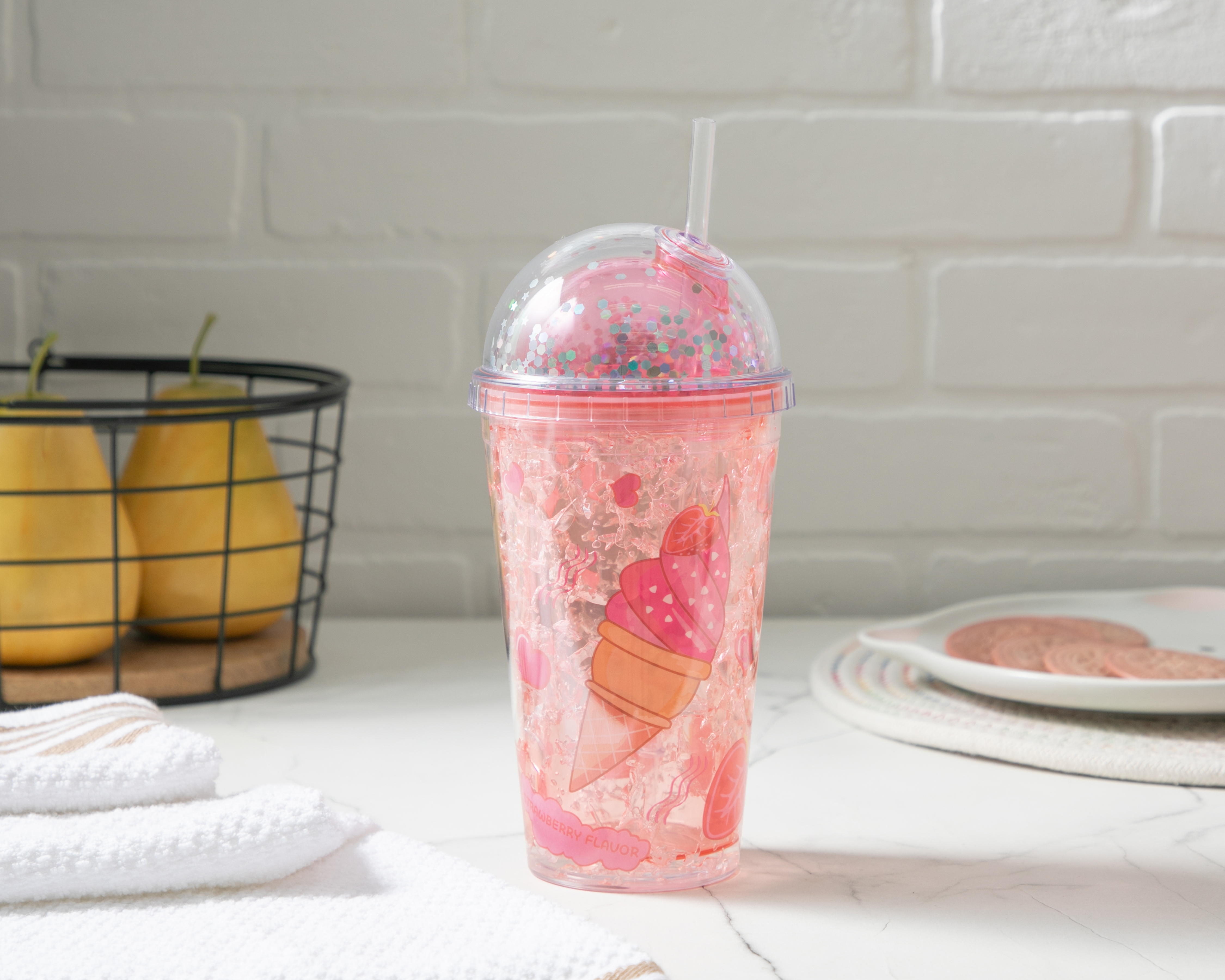 Foto 6 pulgar | Foto 6 | Vaso con Popote de Plástico 450 ml