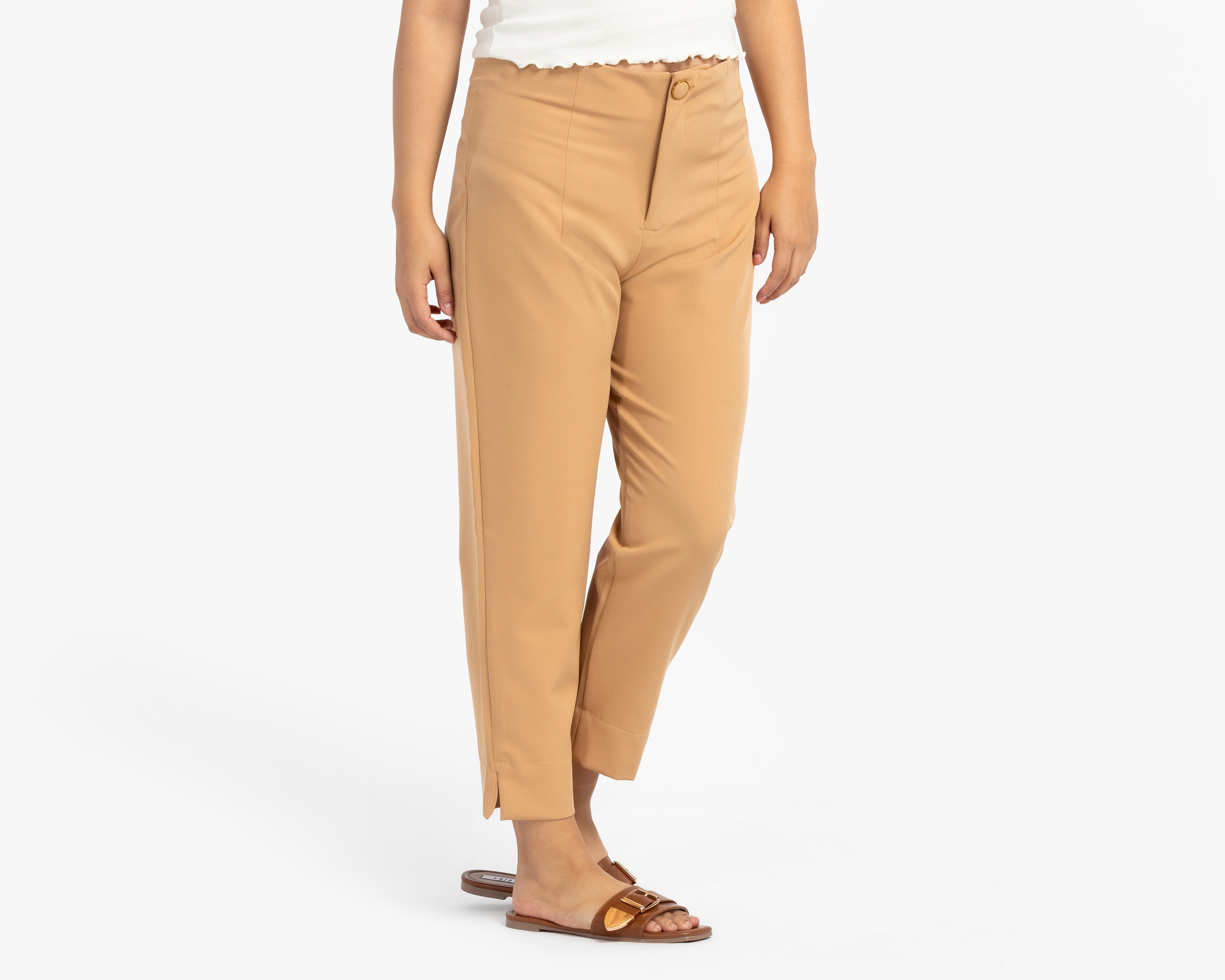 Pantalón de Vestir María Ferré Beige para Mujer