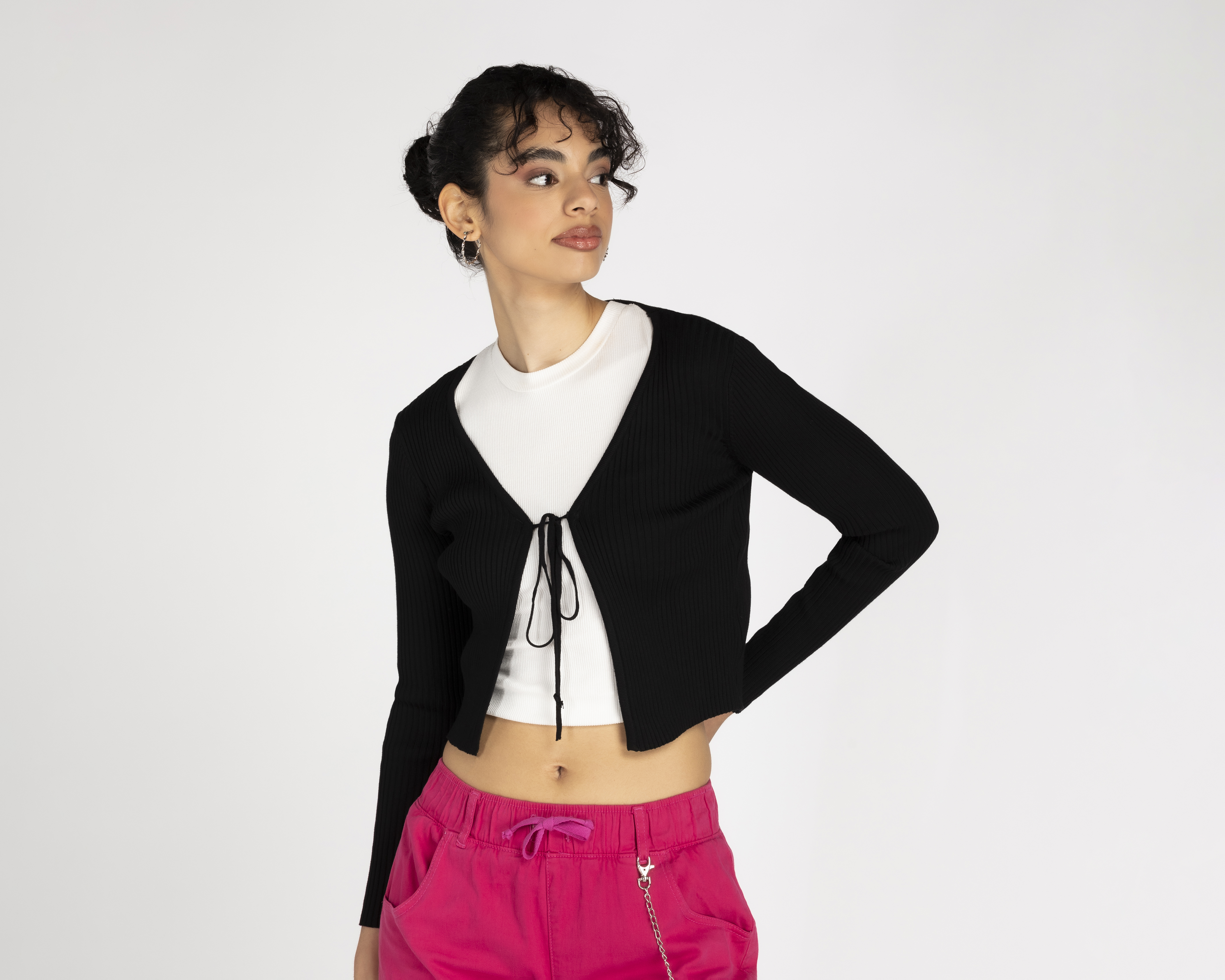 Suéter Refill Negro con Listón