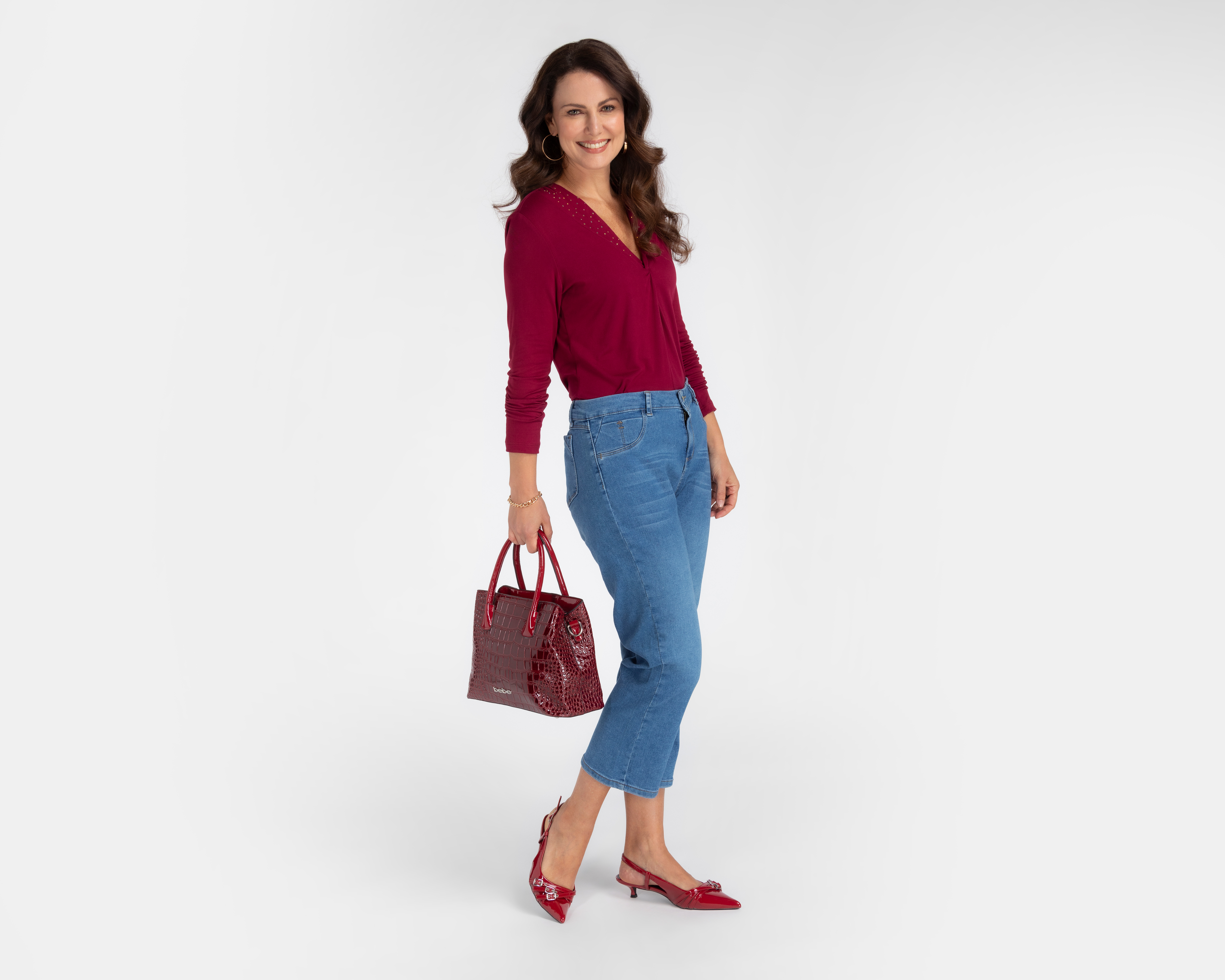 Foto 3 pulgar | Foto 2 | Pantalón Capri Sahara de Mezclilla