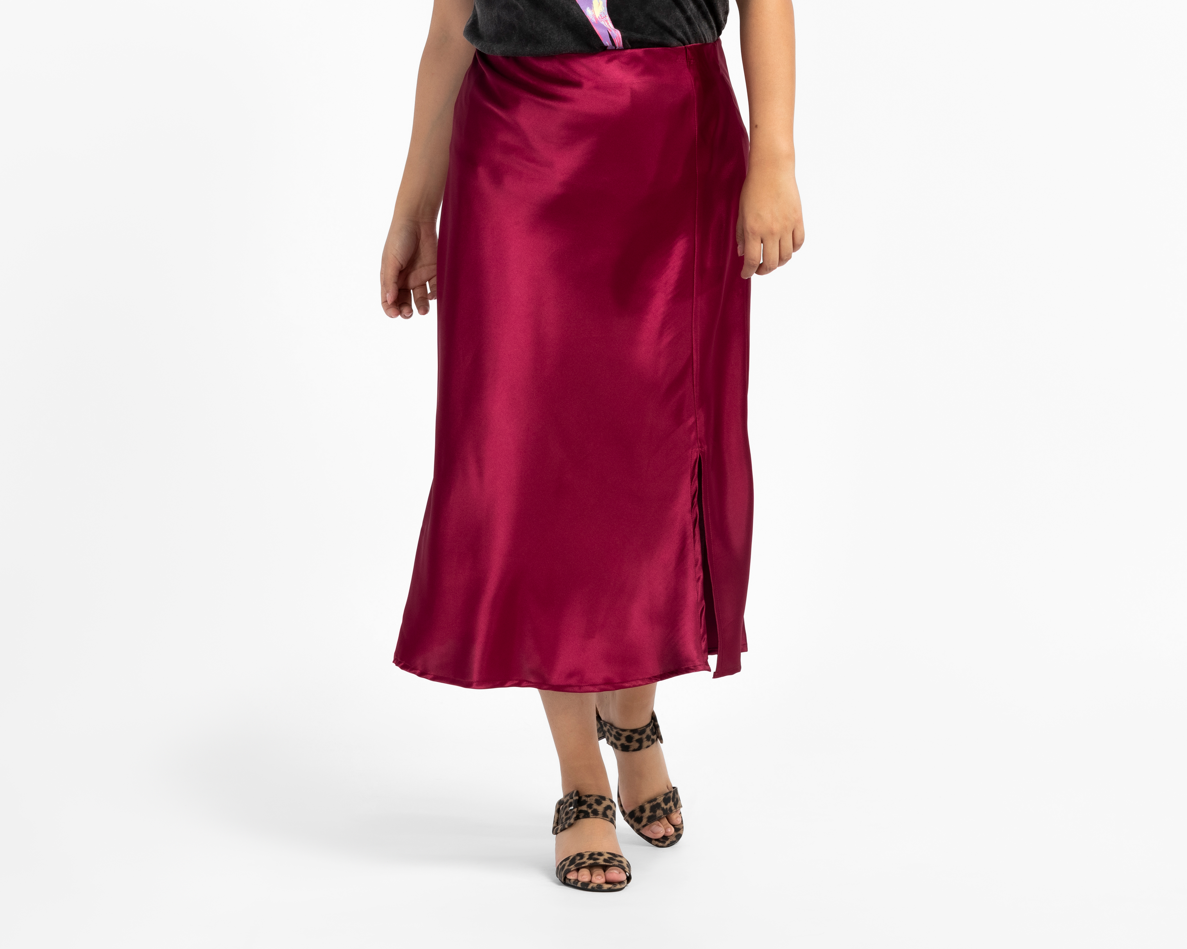 Falda Midi María Ferré Satinada para Mujer