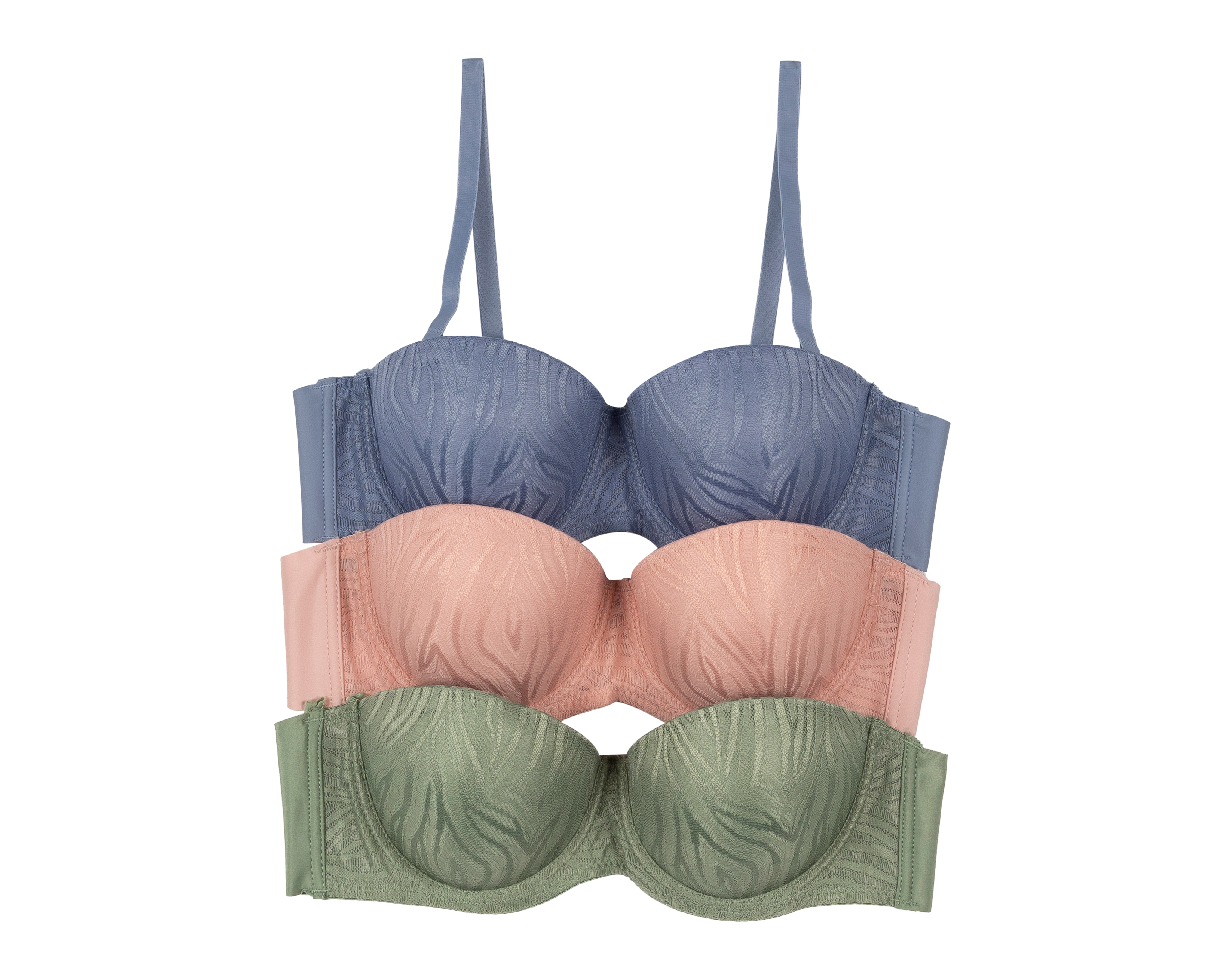 Brasier con Encaje Lovest Media Copa para Mujer 3 Pack