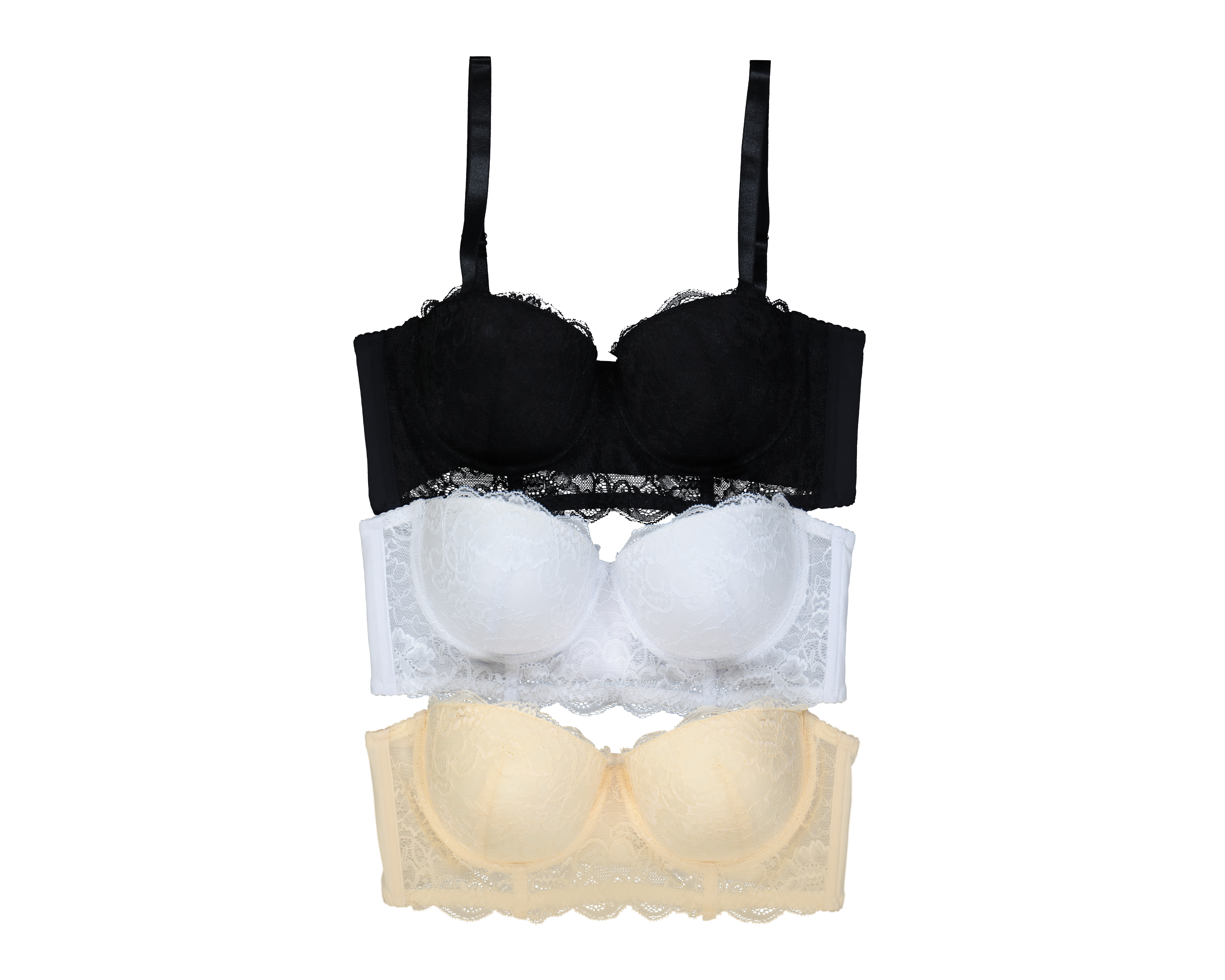 Foto 1 | Foto 1 | Brasier con Encaje Beauty Secret Copa Completa para Mujer 3 Pack