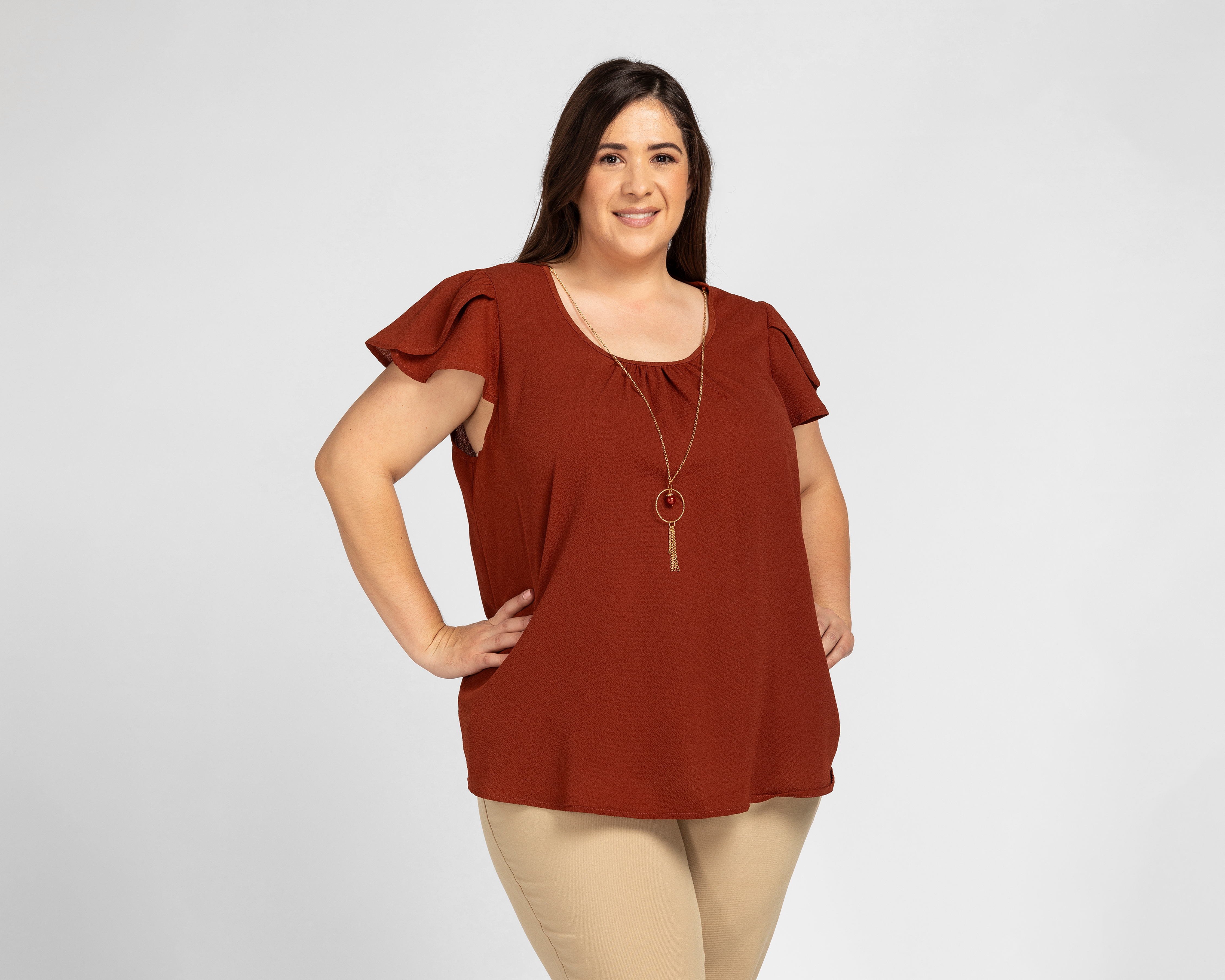 Blusa Lady Sun Manga Corta Chedrón