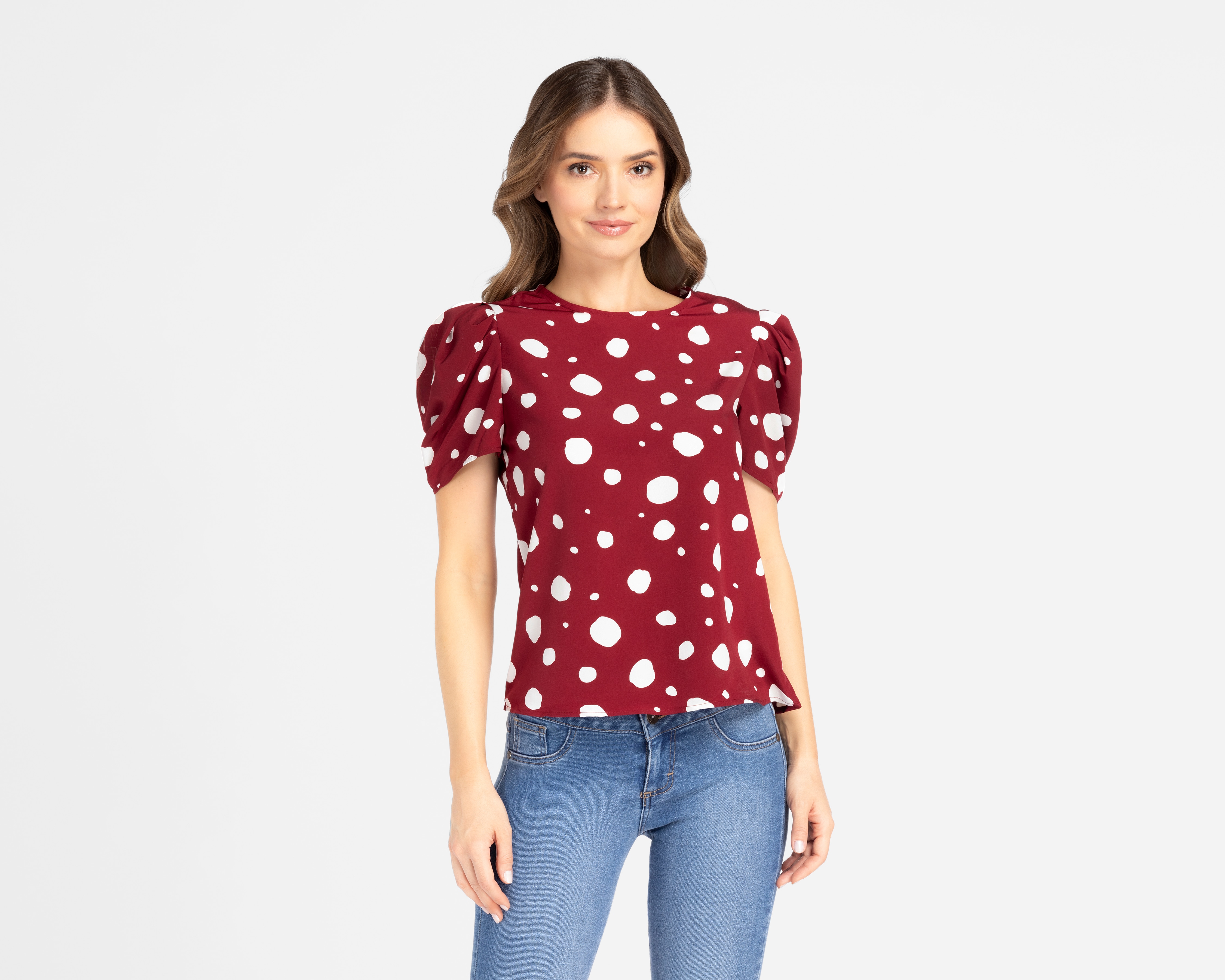 Blusa Sahara Manga Corta Tinta